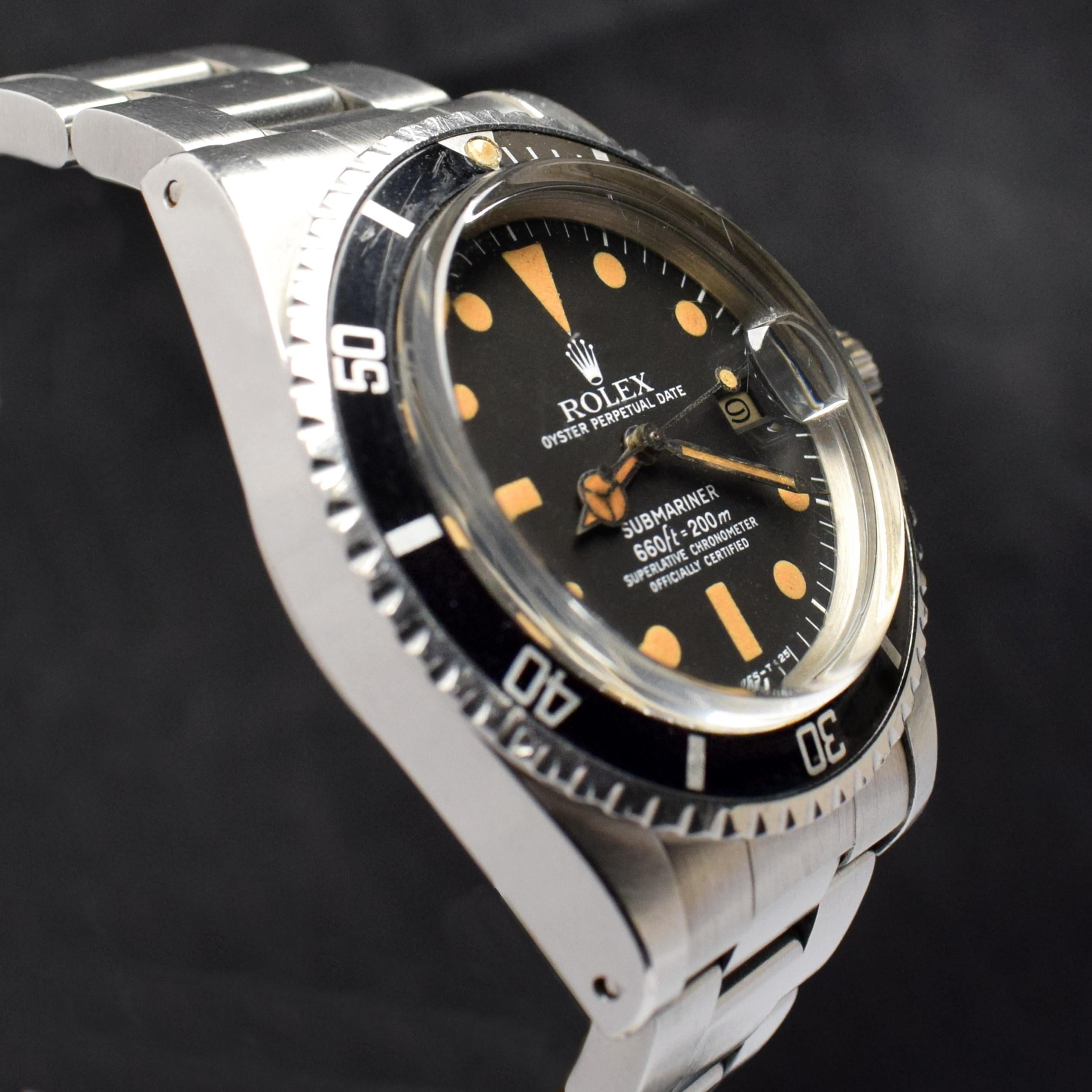 Rolex Submariner Matte Dial with Date 1680 Pumpkin Steel Automatic Watch, 1978 In Good Condition In Central & Western District, HK