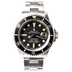 Rolex Montre Submariner en acier avec cadran mat et date 1680, avec carte de service, 1977