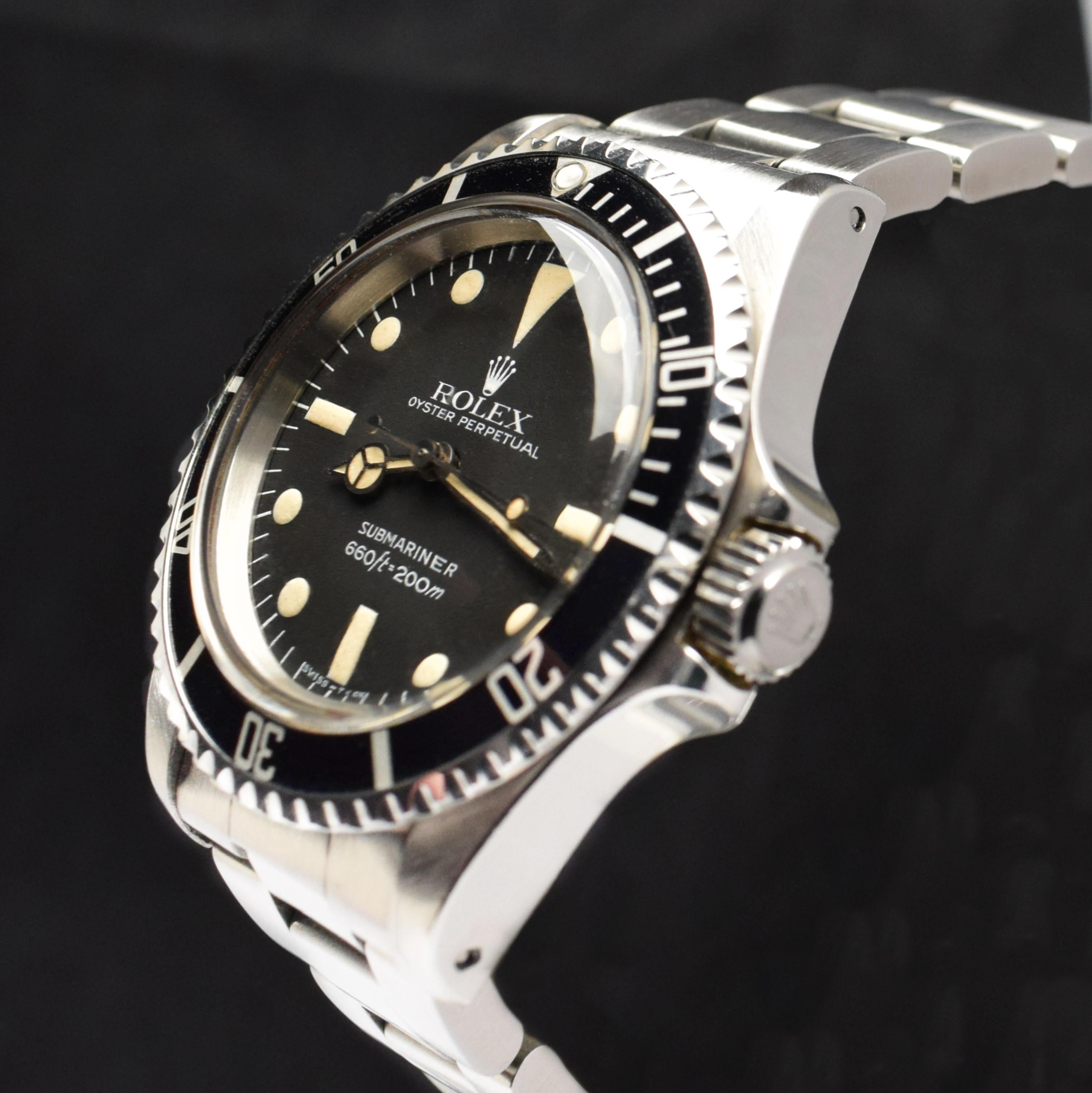 Rolex Submariner Mattes Maxi-Zifferblatt 5513 MK IV Stahl-Automatikuhr 1981 für Damen oder Herren
