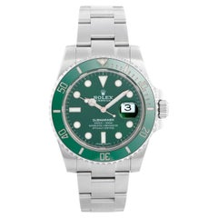 Rolex Submariner Men's Stainless Steel Green Dial Watch 116610LV