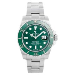 Rolex Submariner Men's Stainless Steel Green Dial Watch 116610LV Hulk