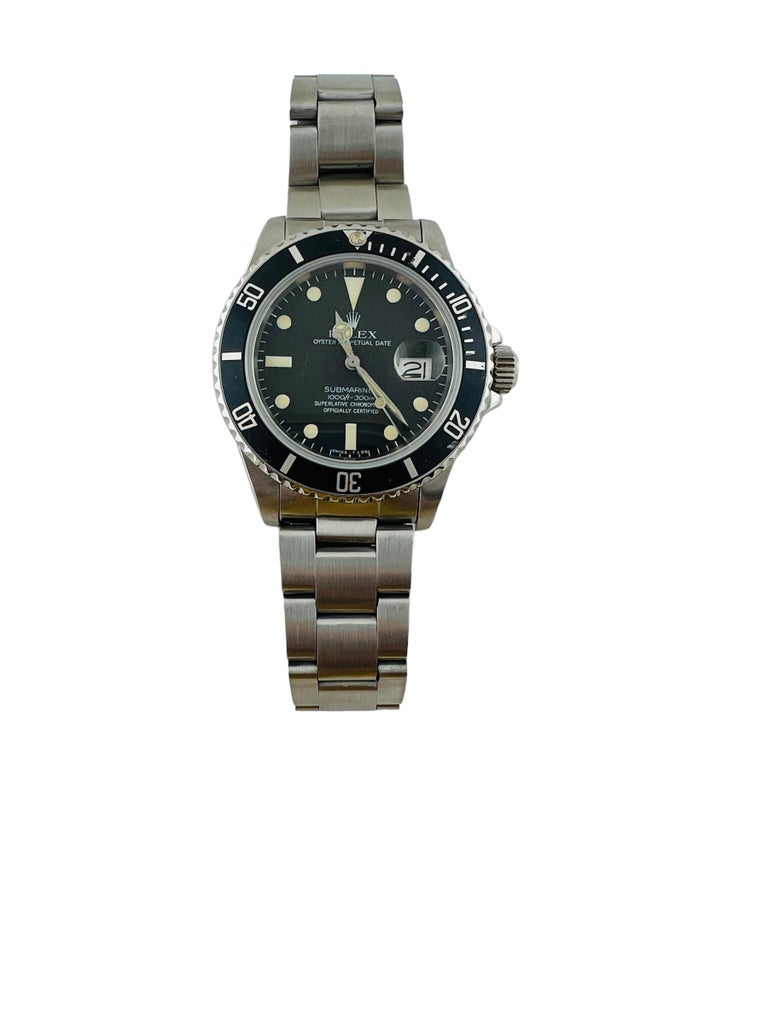 Rolex Submariner Men's Watch 16800 Black Dial Bezel In Good Condition In Washington Depot, CT