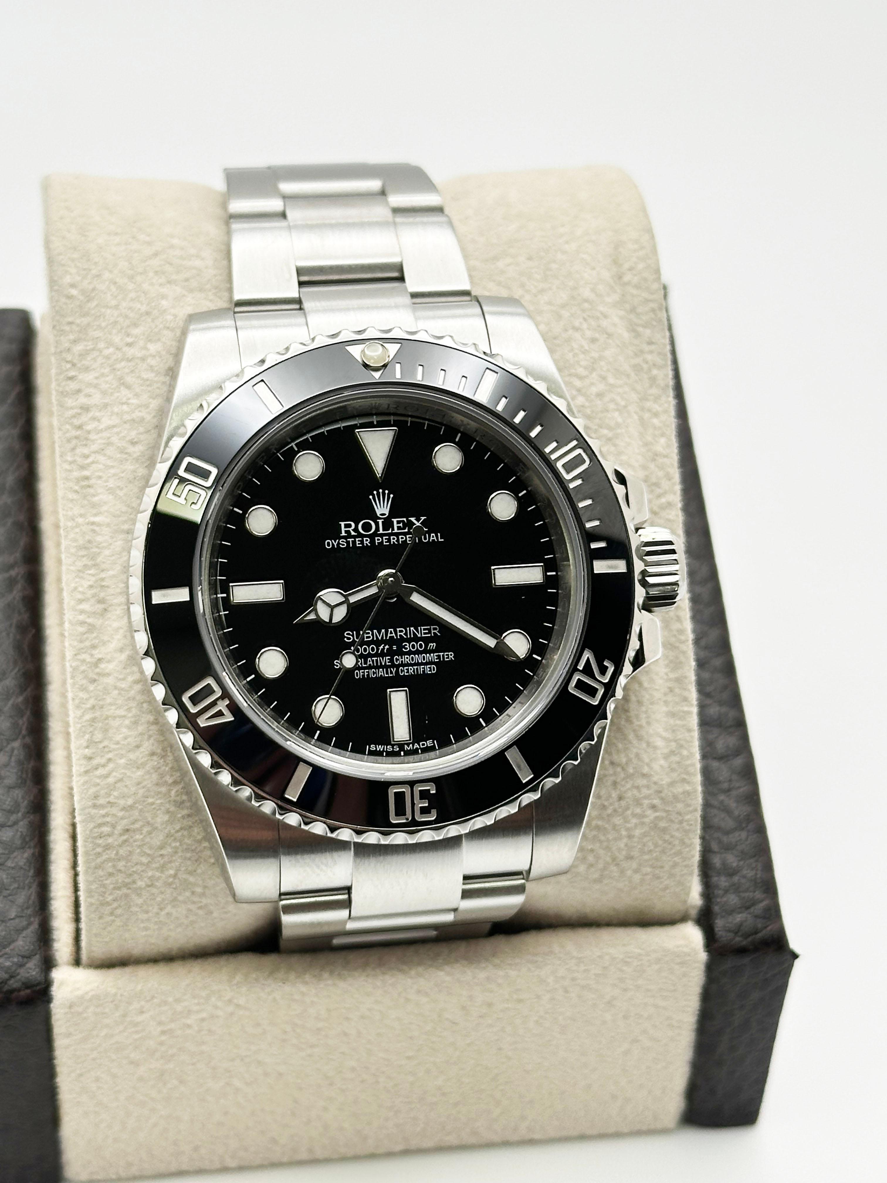 Style Number: 114060



Serial: DH372***



Year: 2016

 

Model: Rolex Submariner Non Date

 

Case Material: Stainless Steel

 

Band: Stainless Steel

  

Bezel: Black Ceramic

  

Dial: Sapphire Crystal 

 

Face: Sapphire Crystal 

 

Case