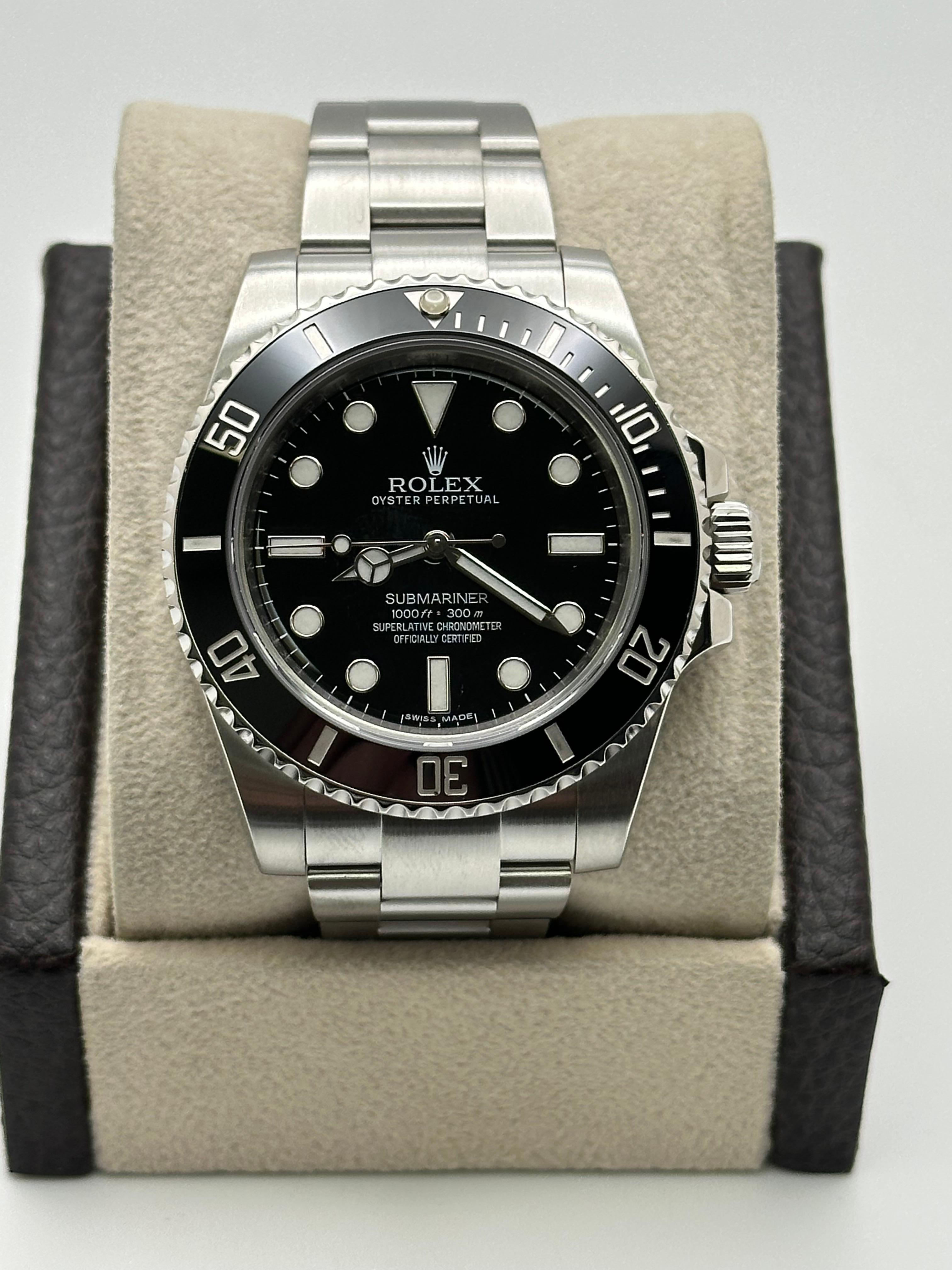 Men's Rolex Submariner No Date 114060 Black Ceramic Stainless Steel Box Paper 40mm For Sale