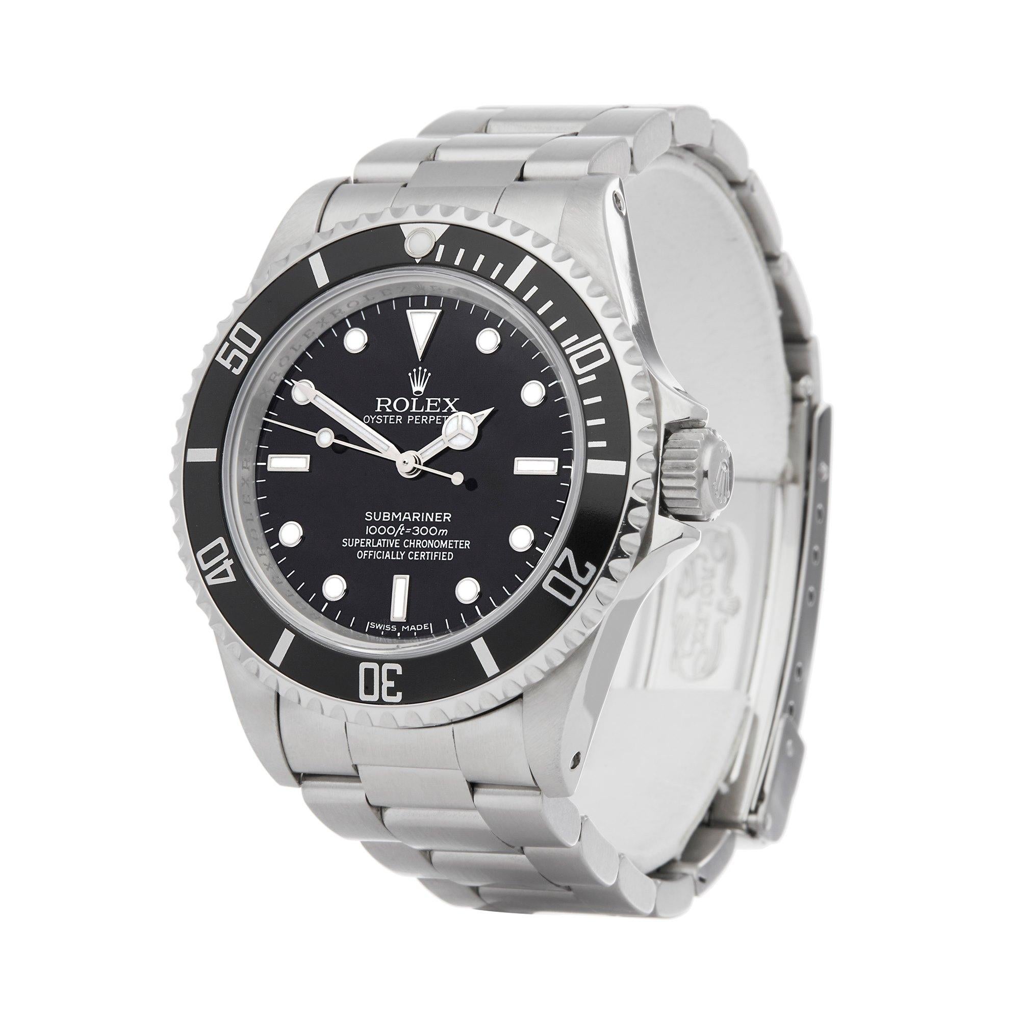 Xupes Reference: W007135
Manufacturer: Rolex
Model: Submariner
Model Variant: No Date
Model Number: 14060M
Age: 05-03-2008
Gender: Men
Complete With: Xupes Presentation Box & Guarantee 
Dial: Black Other
Glass: Sapphire Crystal
Case Size: 40mm
Case