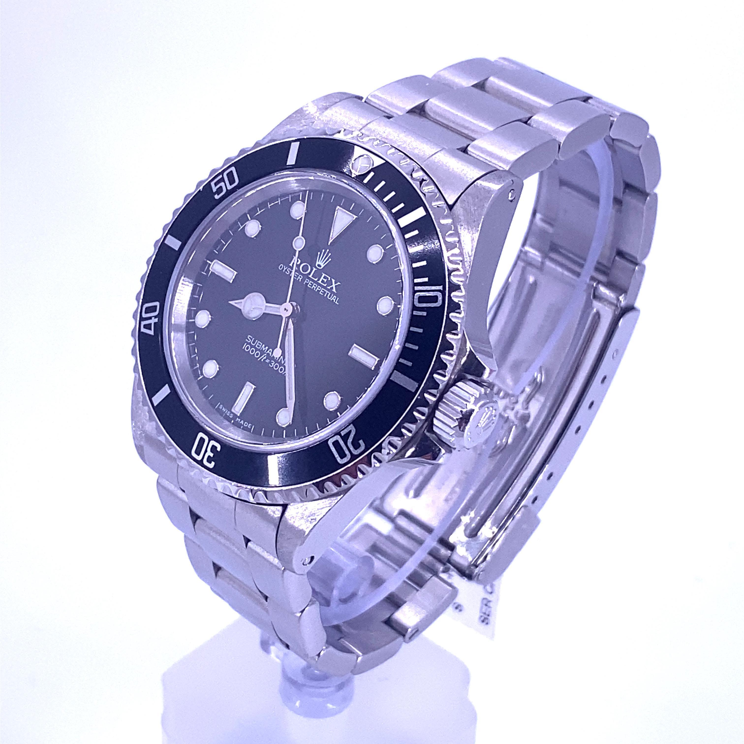 Contemporain Rolex Submariner (pas de date) 1989, carte de service de 2010 en vente
