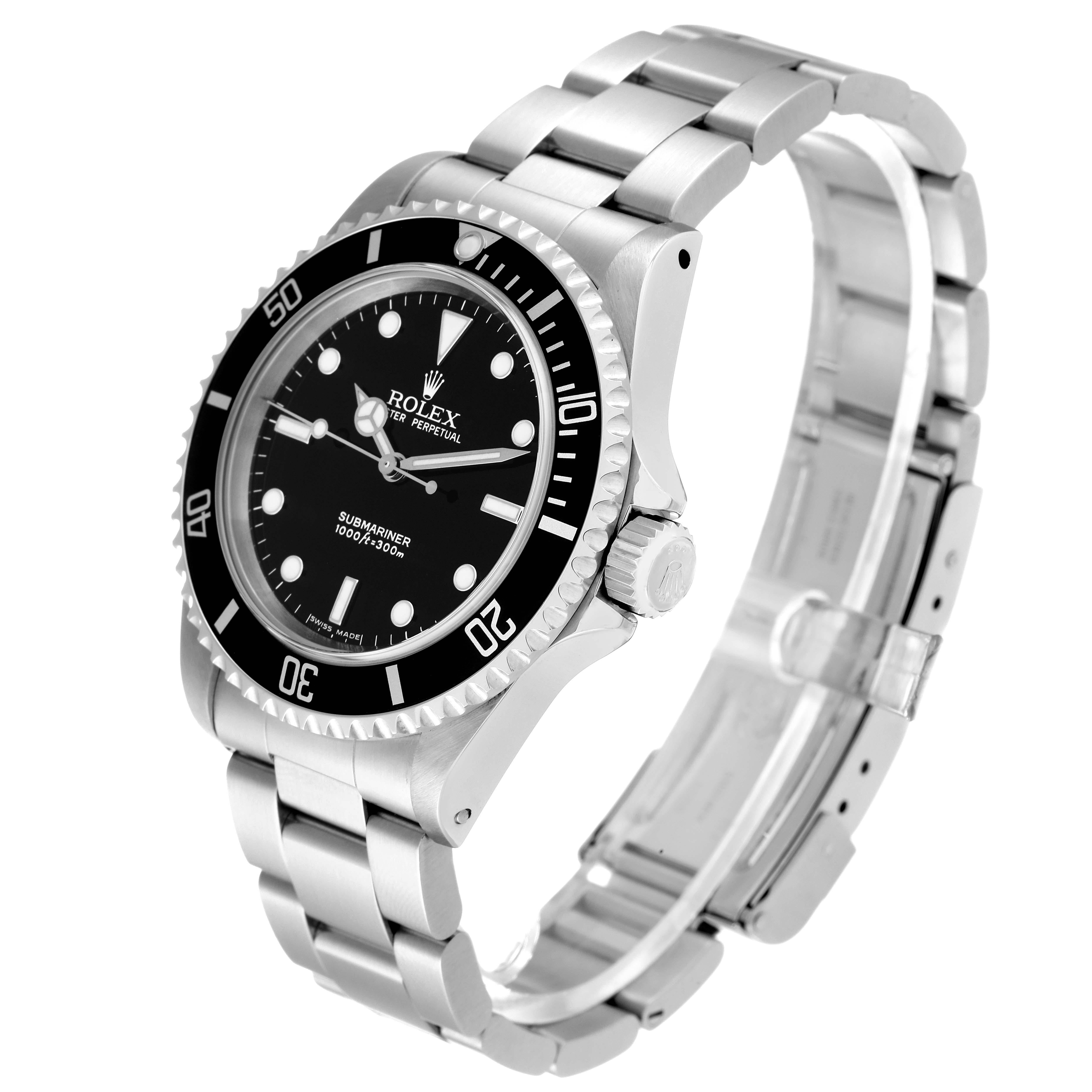 Men's Rolex Submariner No Date 40mm 2 Liner Steel Mens Watch 14060 Box Papers