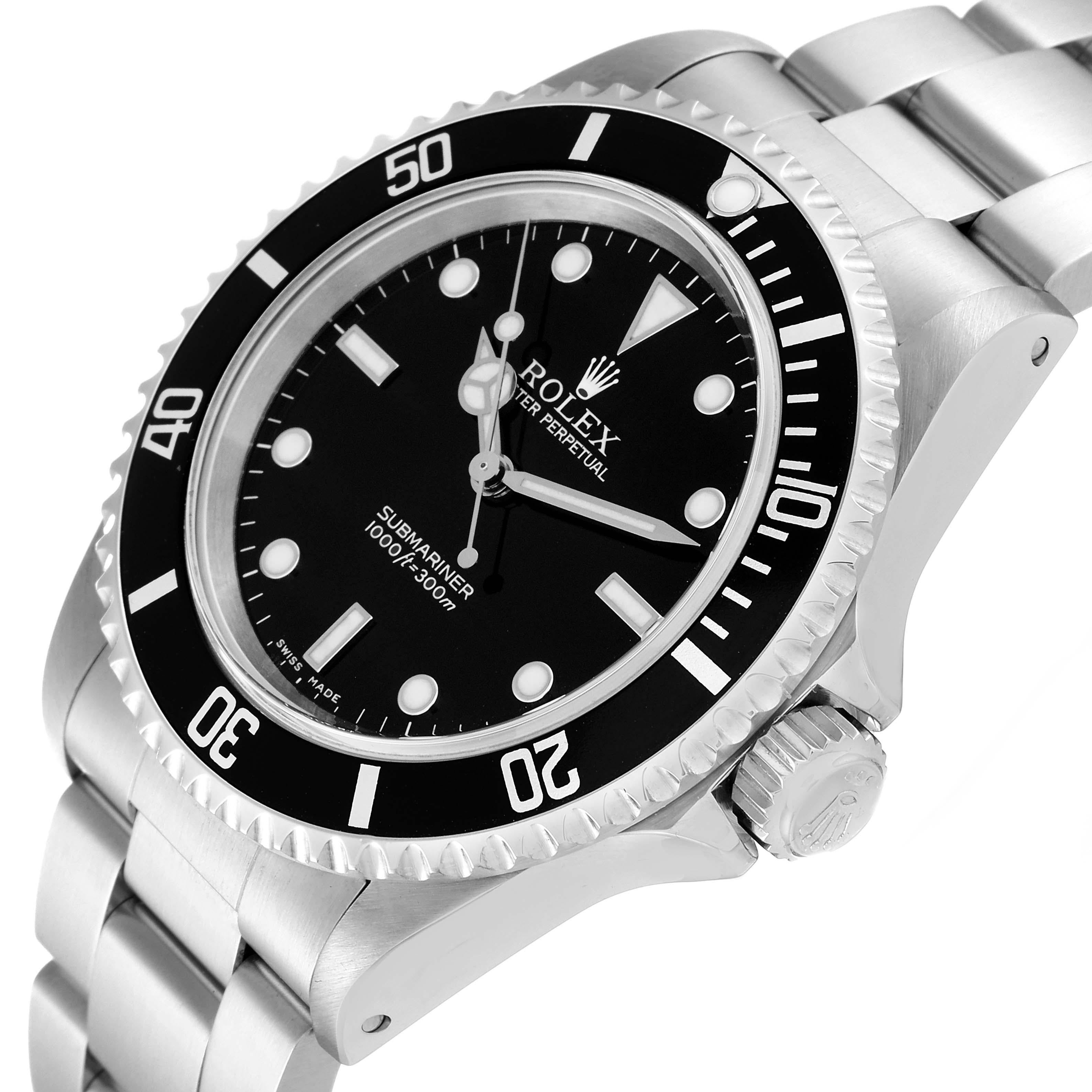Men's Rolex Submariner No Date 40mm 2 Liner Steel Mens Watch 14060 Box Papers