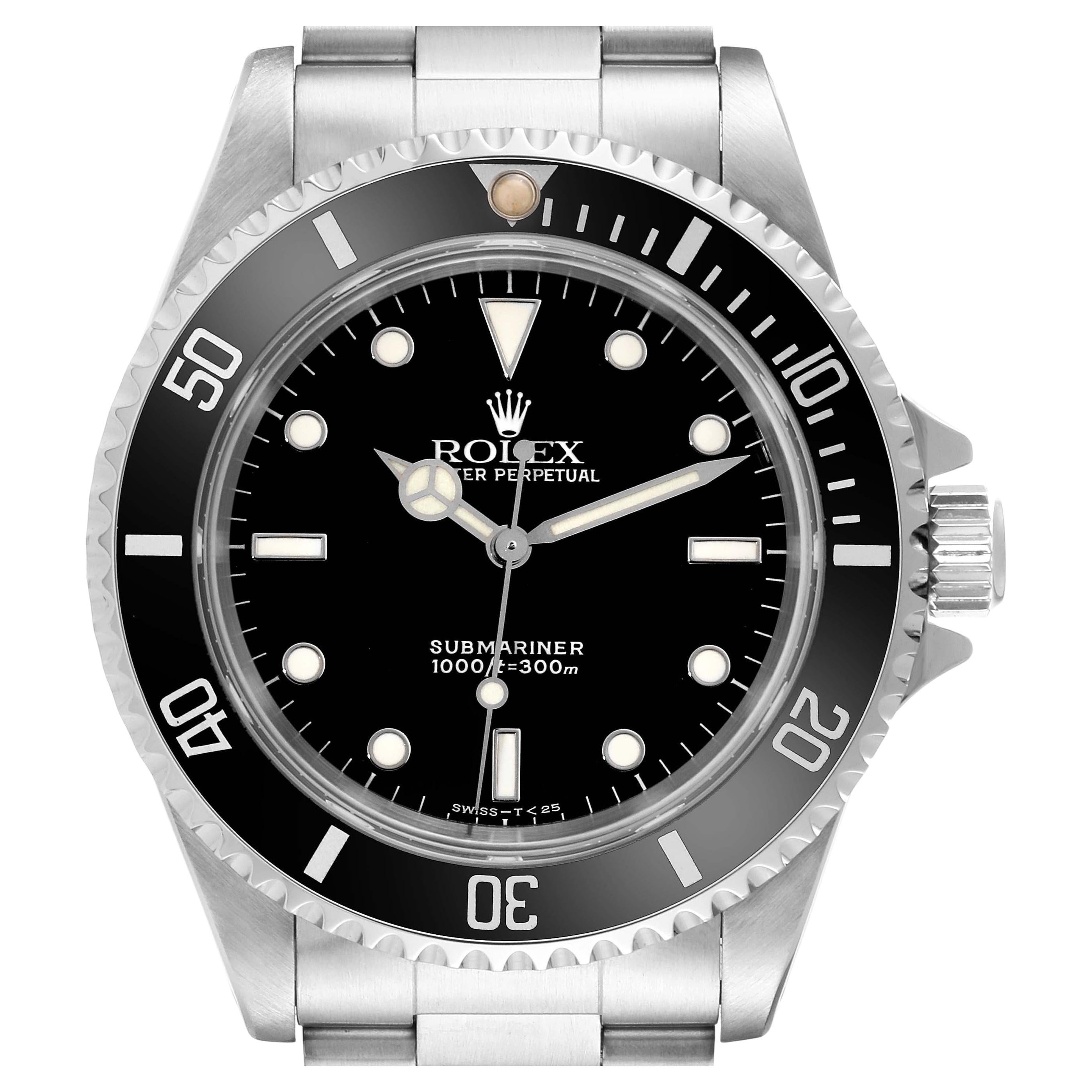 Rolex Submariner No Date 40mm 2 Liner Steel Mens Watch 14060 Box Papers