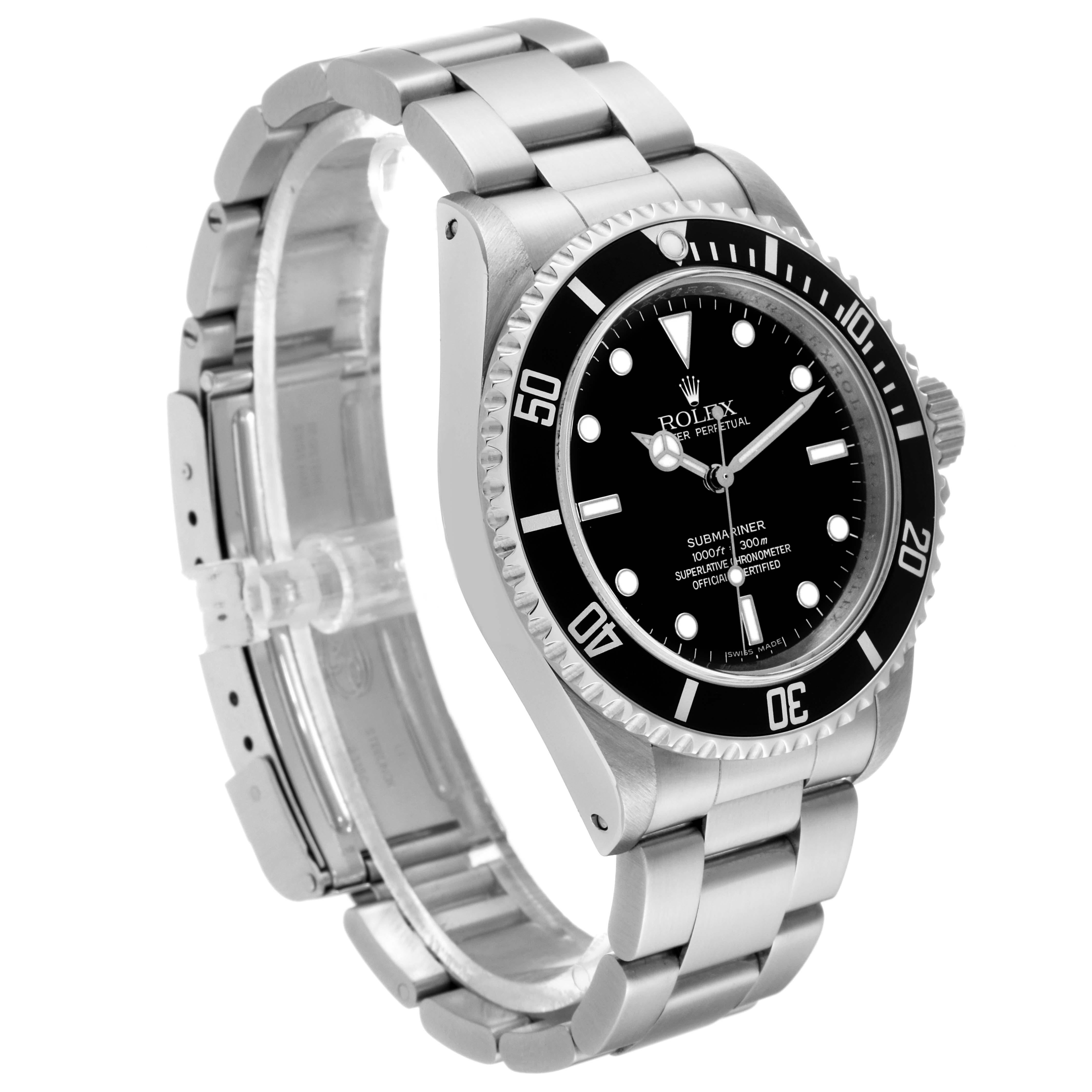 Men's Rolex Submariner No Date 40mm 2 Liner Steel Mens Watch 14060 For Sale