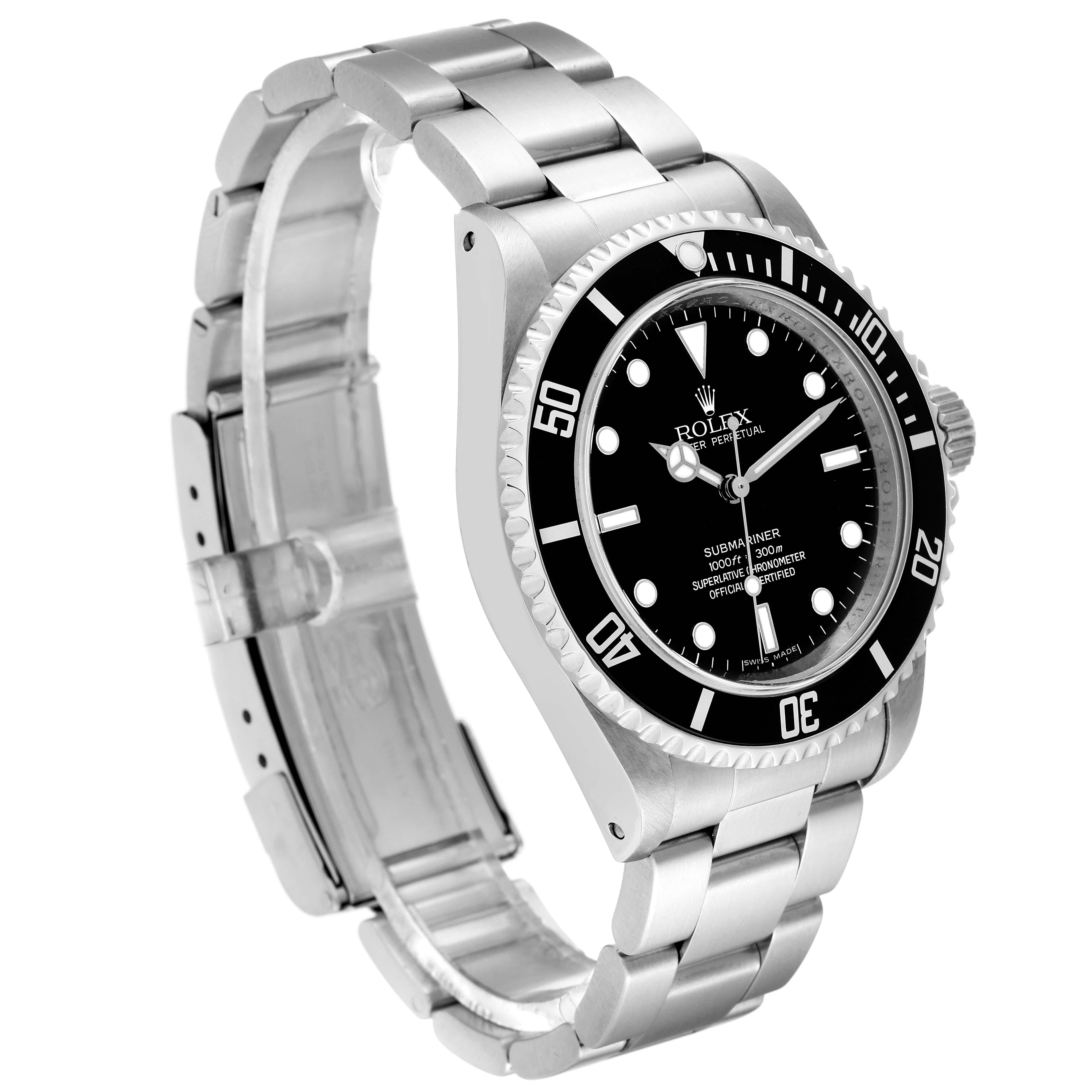 Rolex Submariner No Date 40mm 4 Liner Steel Mens Watch 14060 Box Card For Sale 6
