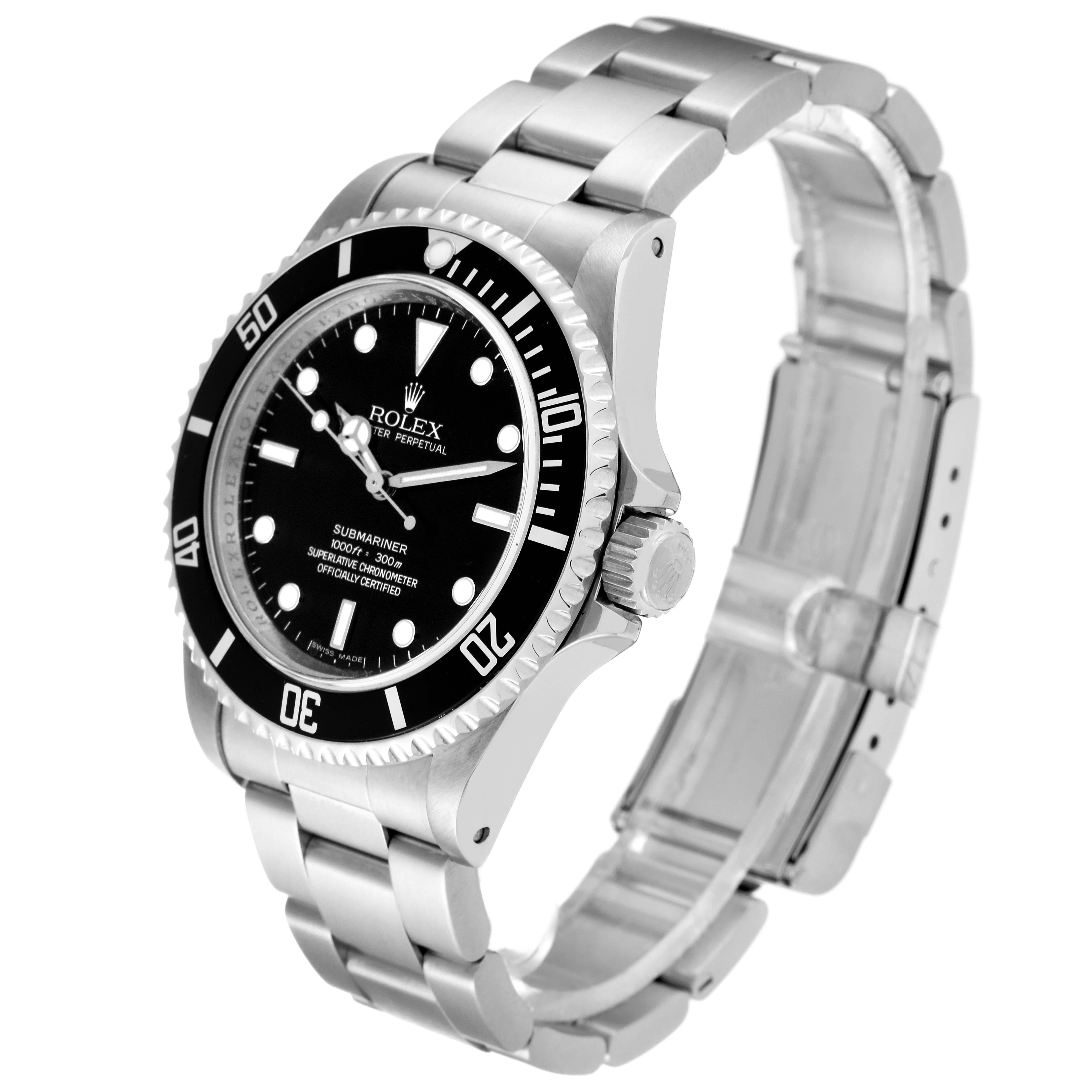 Rolex Submariner No Date 40mm 4 Liner Steel Mens Watch 14060 Box Card en vente 8