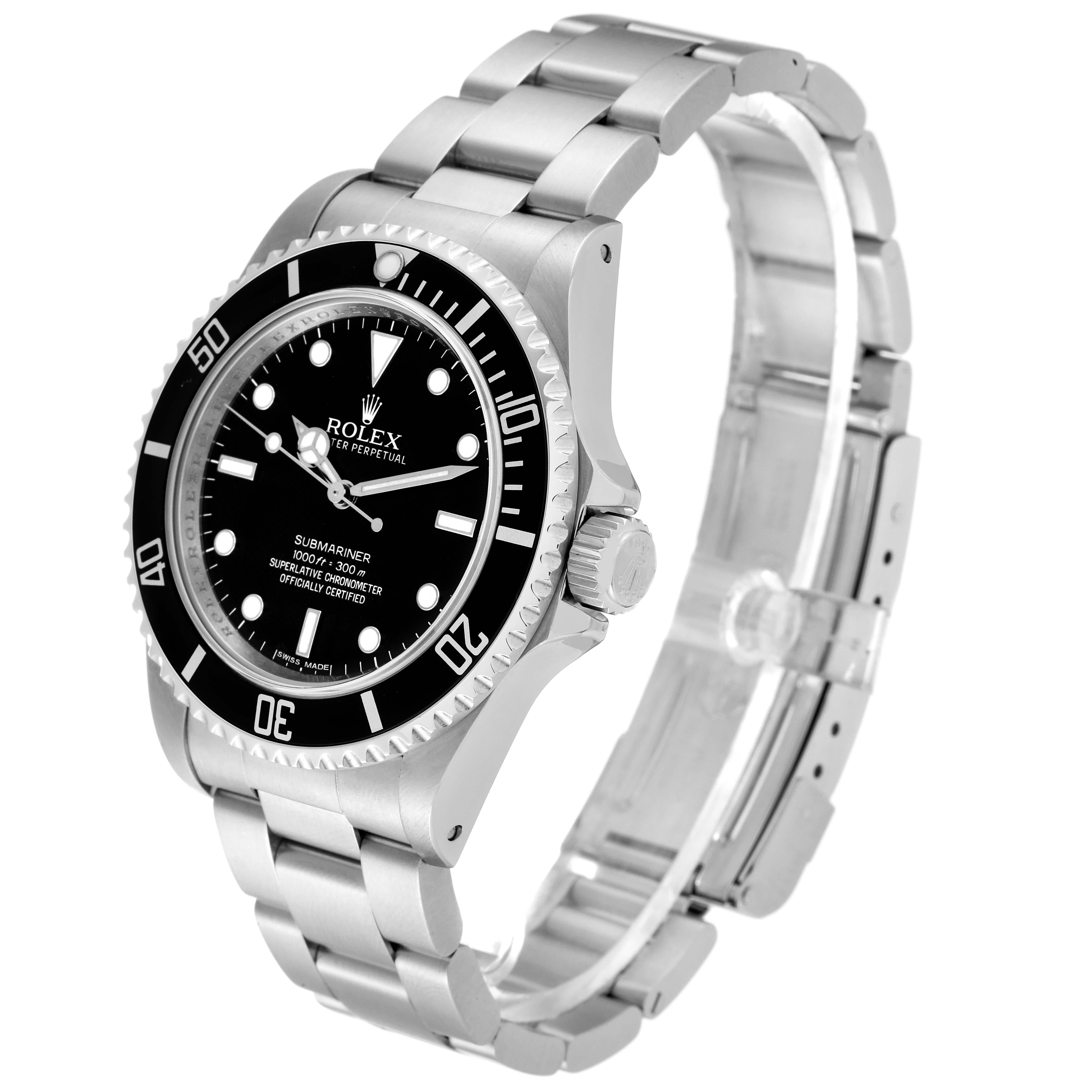 Men's Rolex Submariner No Date 40mm 4 Liner Steel Mens Watch 14060 Box Card For Sale