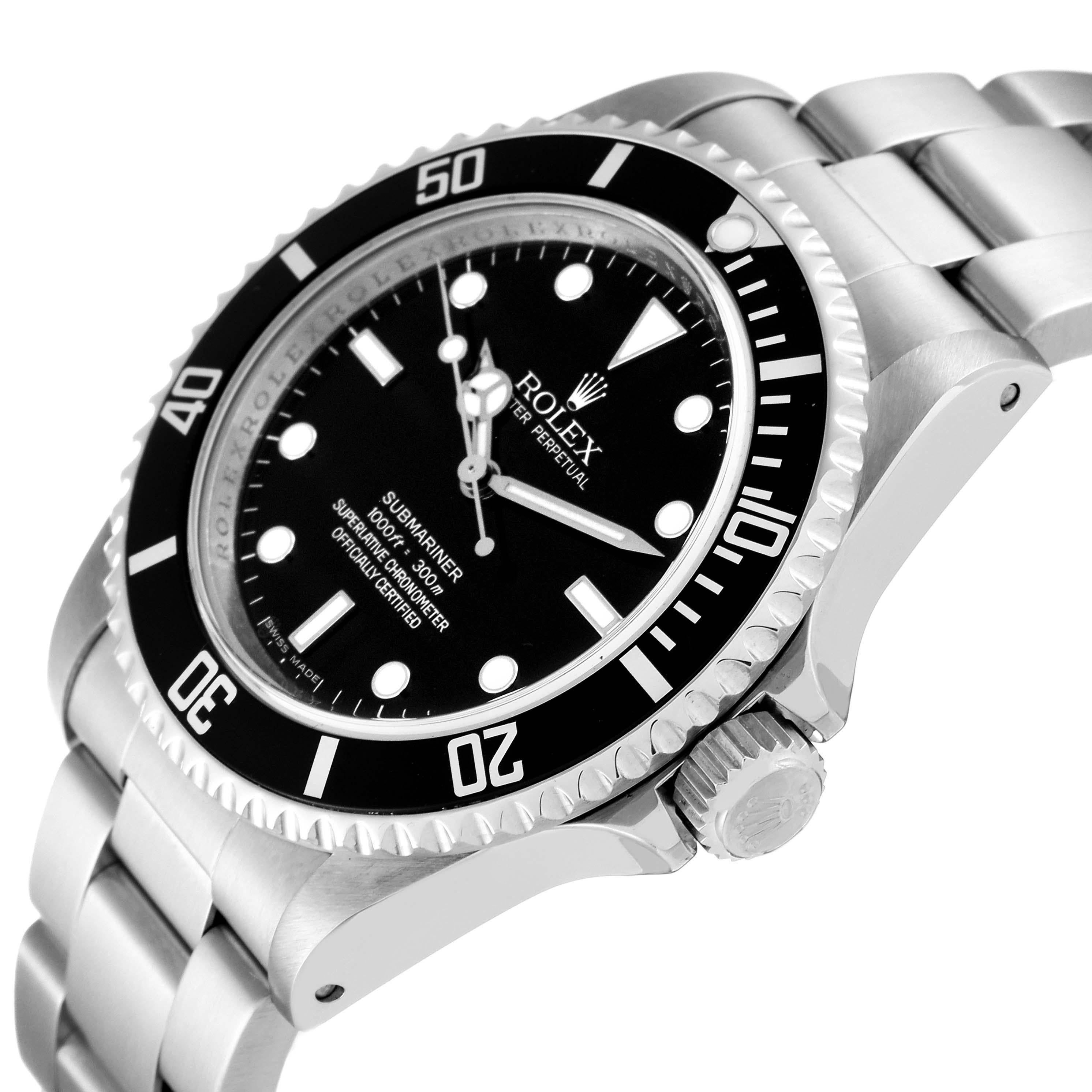 Rolex Submariner No Date 40mm 4 Liner Steel Mens Watch 14060 Box Card For Sale 1