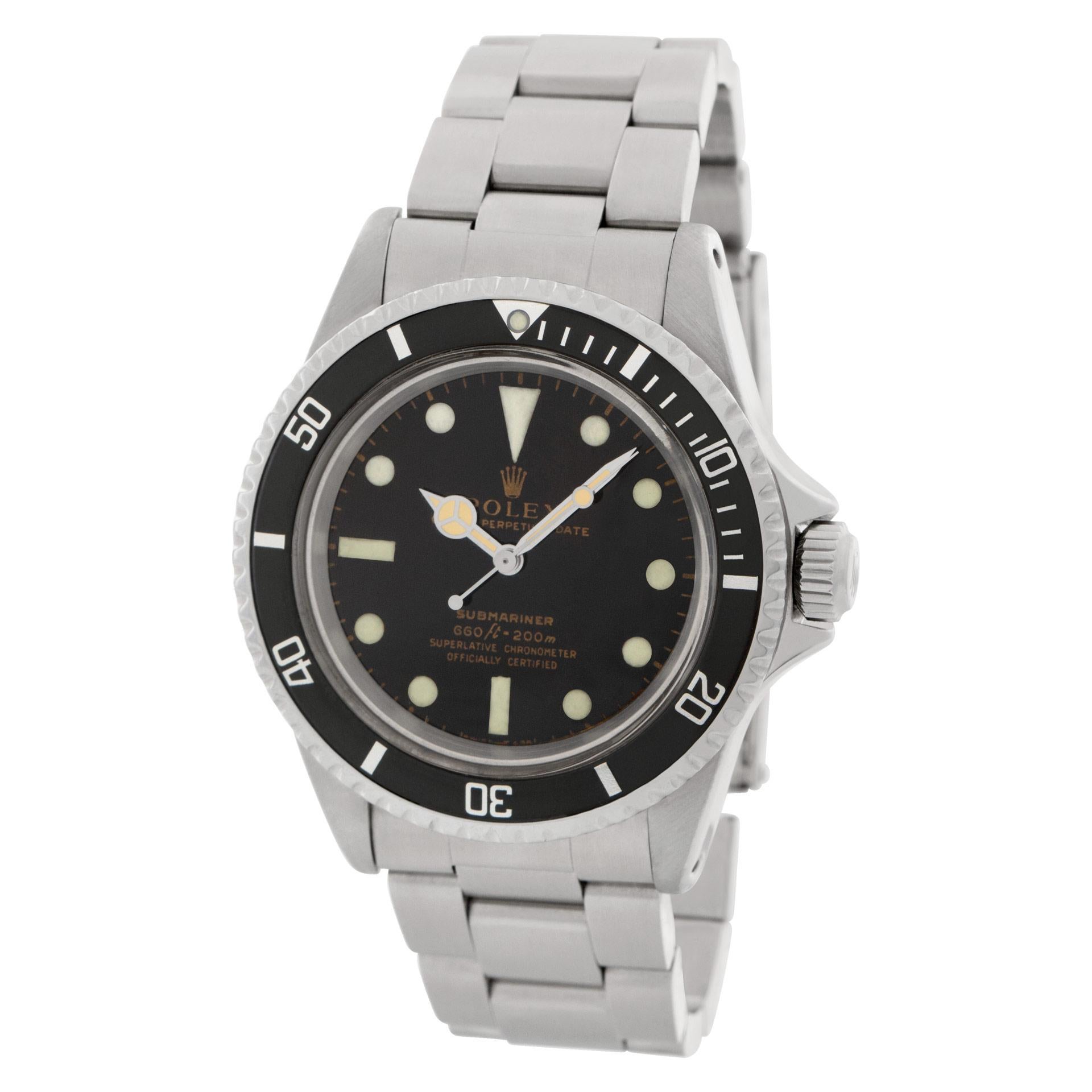 Vintage Rolex Submariner No Date in stainless steel with refinished dial and upgraded modern fliplock oyster bracelet. Auto w/ sweep seconds. Circa 1967. 40 mm case size. Ref 5513. Fine Pre-owned Rolex Watch.

 Certified preowned Rolex Submariner No