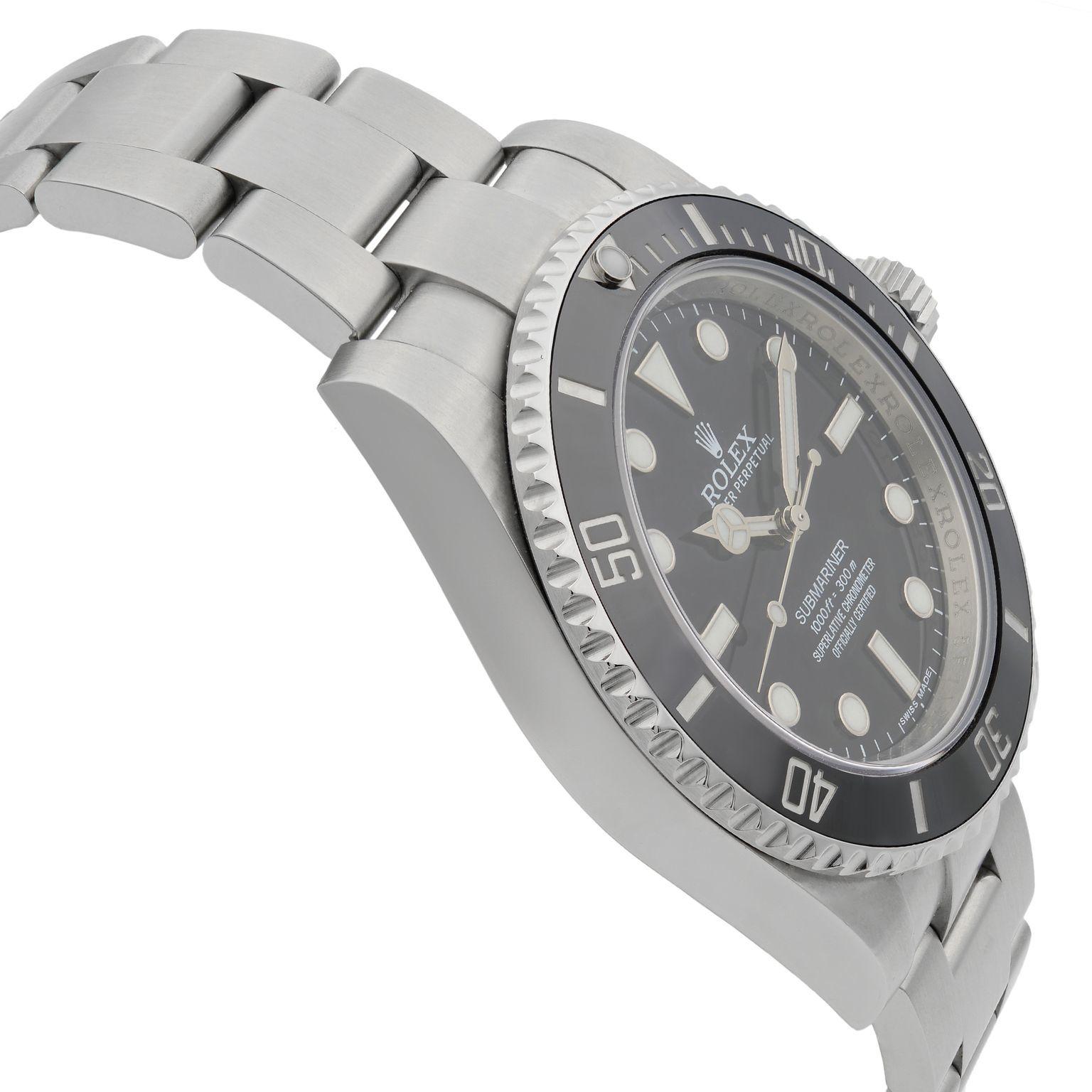 Rolex Submariner No Date Steel Ceramic Bezel Black Dial Mens Watch 114060 Pour hommes en vente