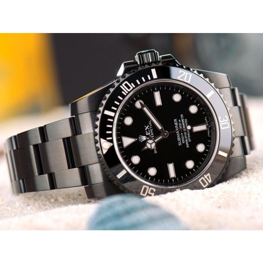 Rolex Submariner (No Date) Black PVD/DLC Coated Stainless Steel Watch 114060 In New Condition For Sale In New York, NY
