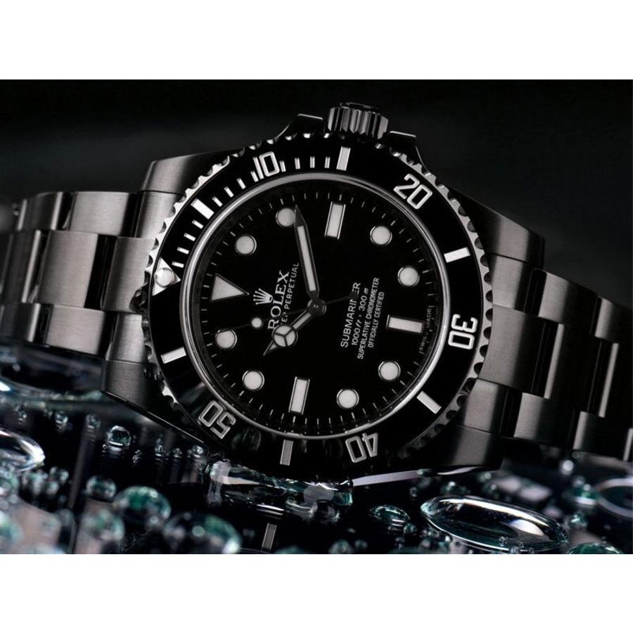 Men's Rolex Submariner (No Date) Black PVD/DLC Coated Stainless Steel Watch 114060 For Sale