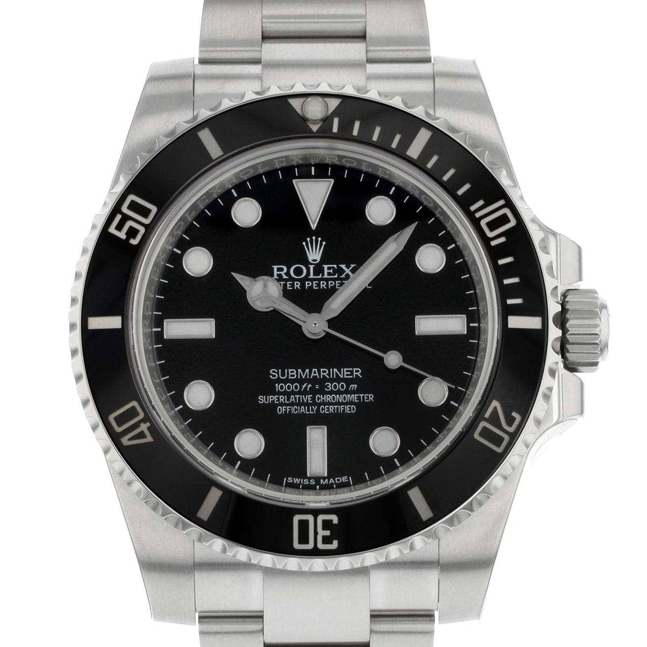 Rolex Submariner No Date Stainless Steel Black Dial Automatic Men's Watch 114060 In Excellent Condition In New York, NY
