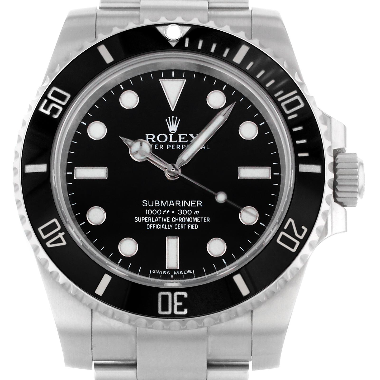 Rolex Submariner No Date Stainless Steel Black Dial Automatic Men's Watch 114060 1