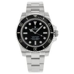 Used Rolex Submariner No Date Stainless Steel Black Dial Automatic Men's Watch 114060