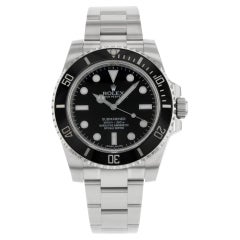 Used Rolex Submariner No Date Stainless Steel Black Dial Automatic Mens Watch 114060