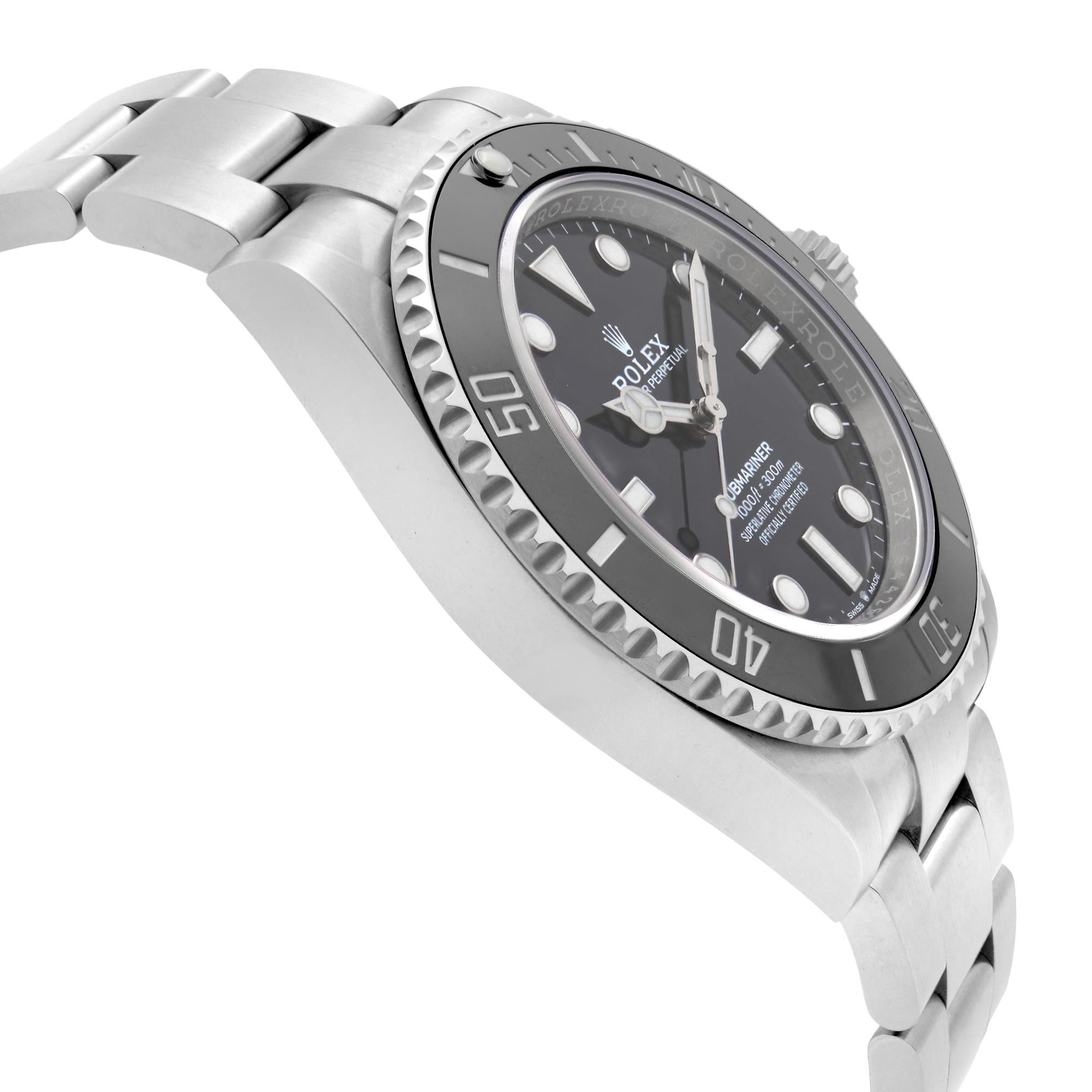 Men's Rolex Submariner No Date Steel Black Dial Automatic Mens Watch 124060BKSO For Sale
