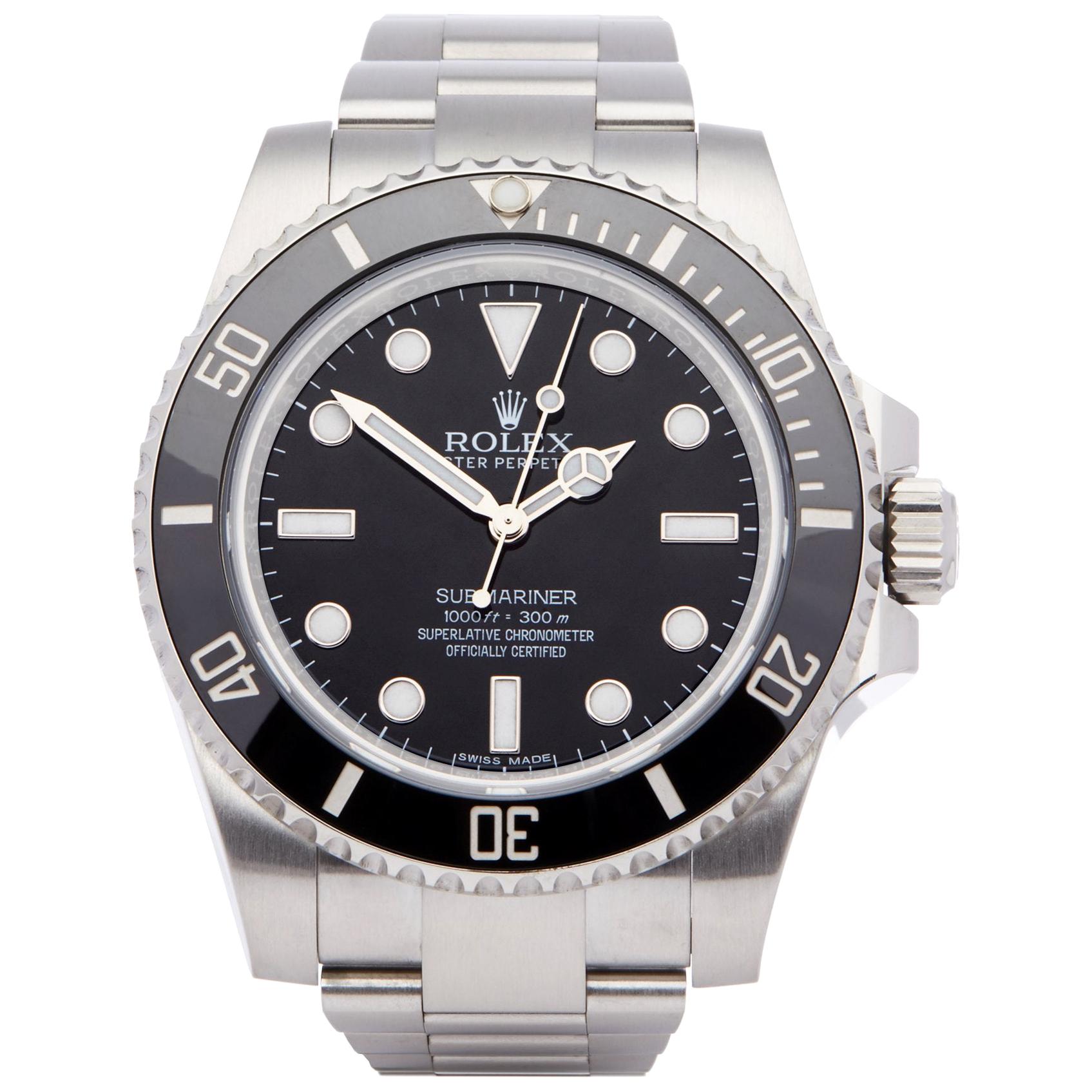 Rolex Submariner Non-Date 114060 Men's Stainless Steel Watch