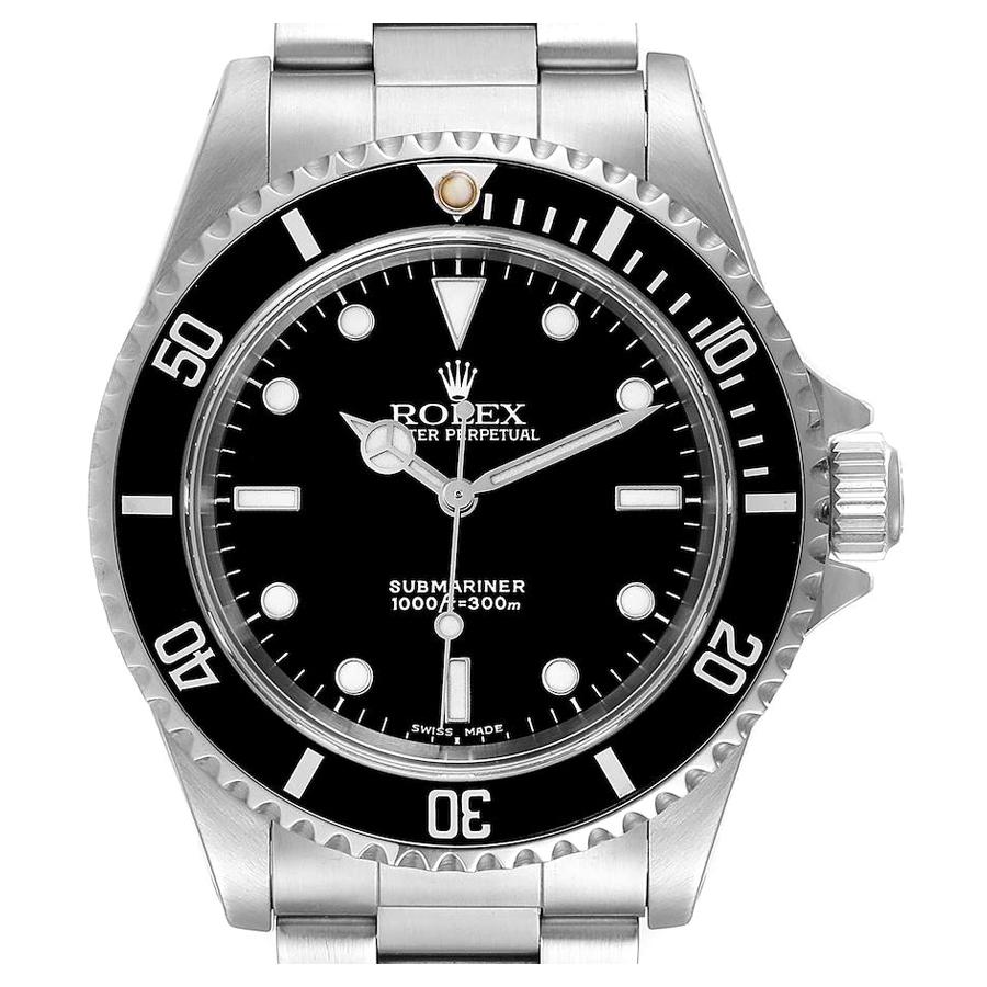 Rolex Submariner Non-Date 2 Liner Steel Mens Watch 14060 Box Papers