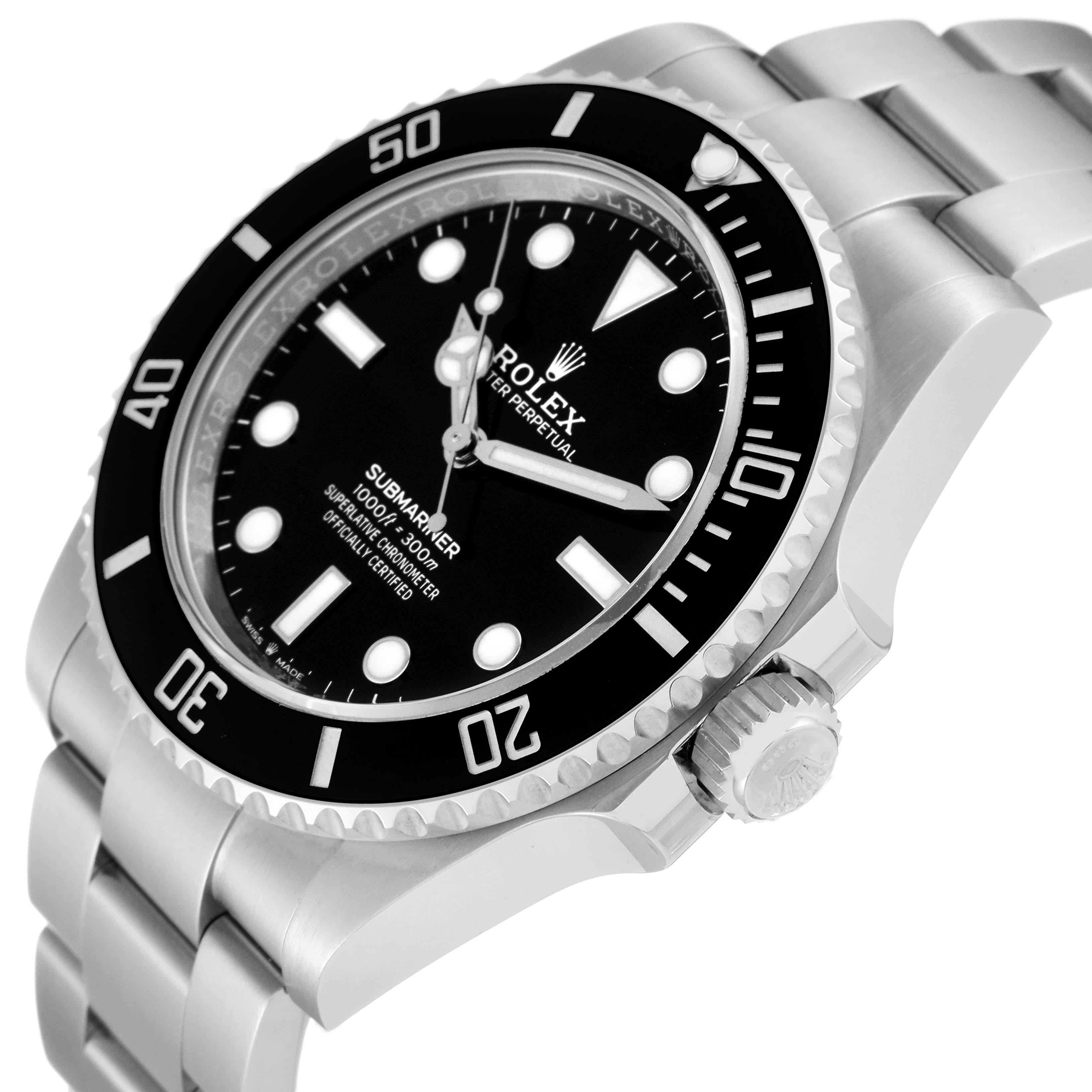 Rolex Submariner Non-Date 4 Liner Ceramic Bezel Steel Mens Watch 124060 Box Card 1