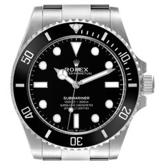 Rolex Submariner Non-Date 4 Liner Ceramic Bezel Steel Mens Watch 124060 Box Card