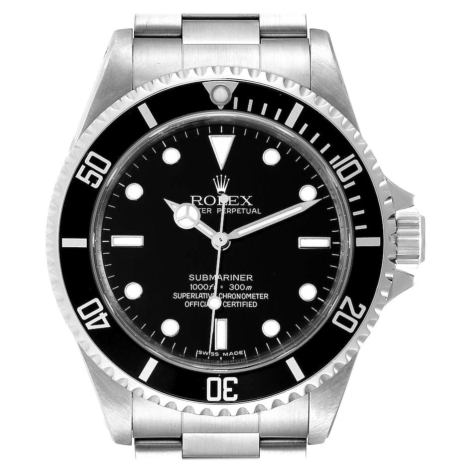 Rolex Submariner Non-Date 4 Liner Steel Mens Watch 14060 Box Card For Sale