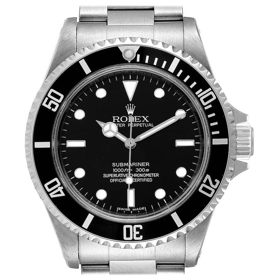 Rolex Submariner Non-Date 4 Liner Steel Steel Watch 14060 Box Card For Sale