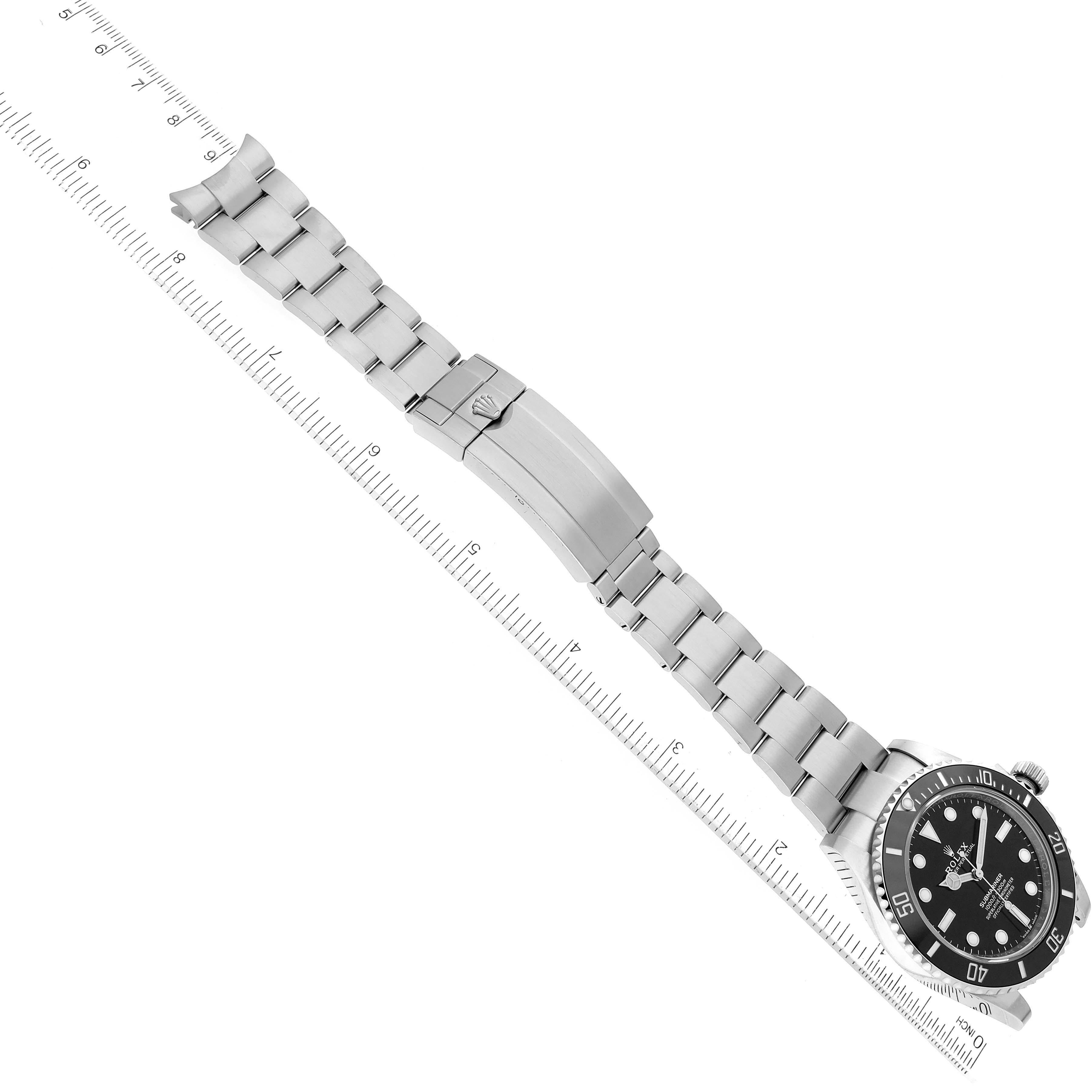 Rolex Submariner Non-Date Ceramic Bezel Steel Mens Watch 124060 Box Card For Sale 6