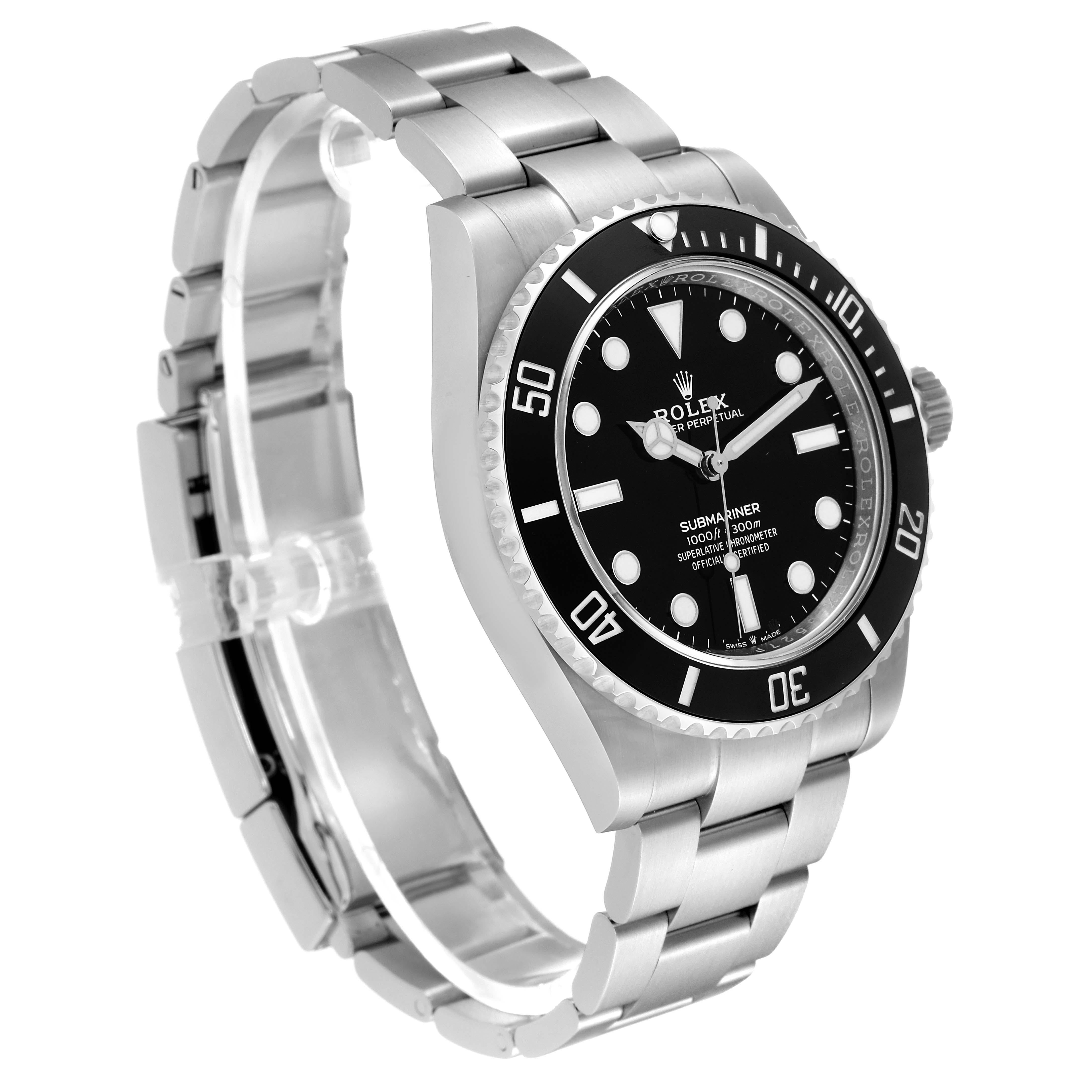 Rolex Submariner Non-Date Ceramic Bezel Steel Mens Watch 124060 Box Card 6