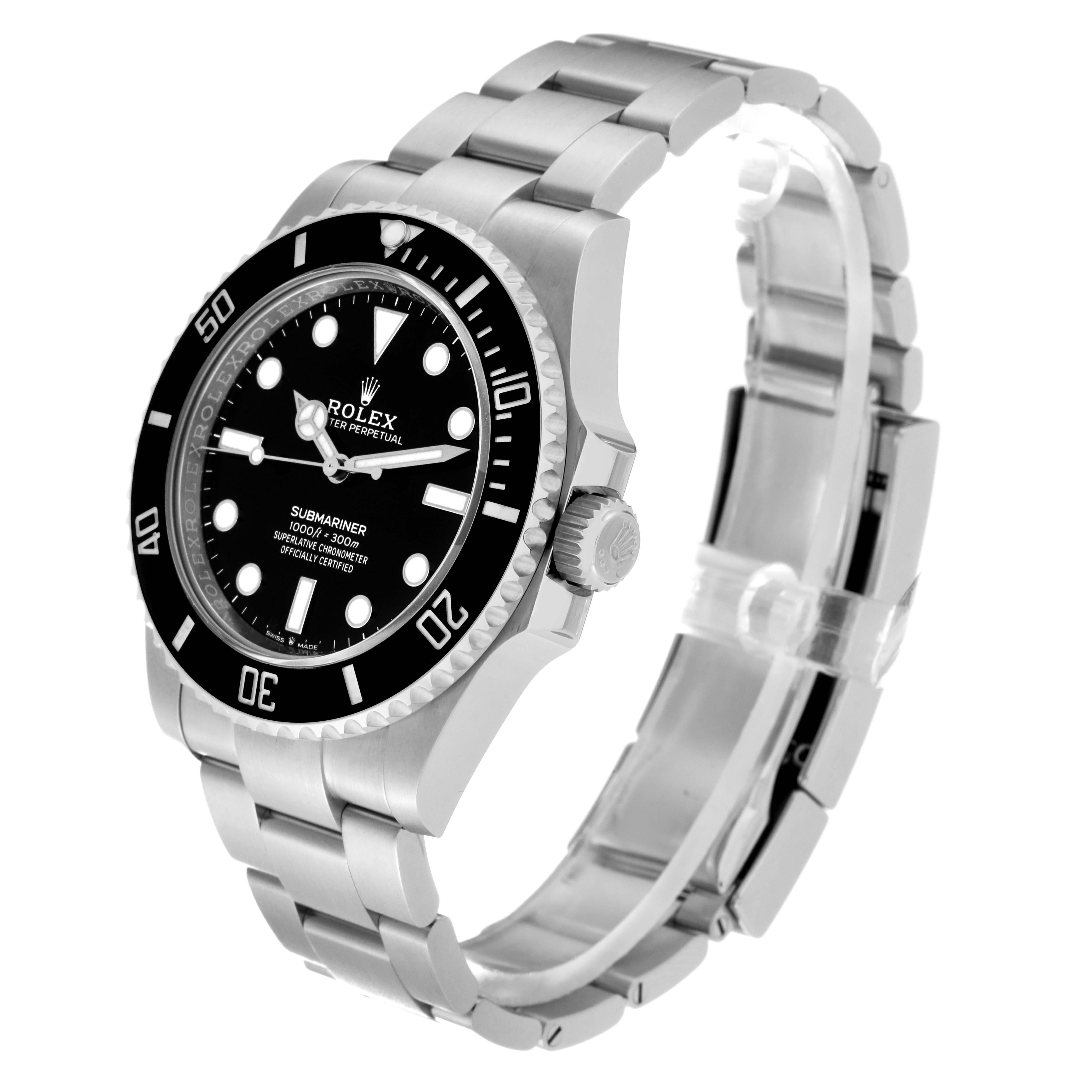 Rolex Submariner Non-Date Ceramic Bezel Steel Mens Watch 124060 Box Card For Sale 8