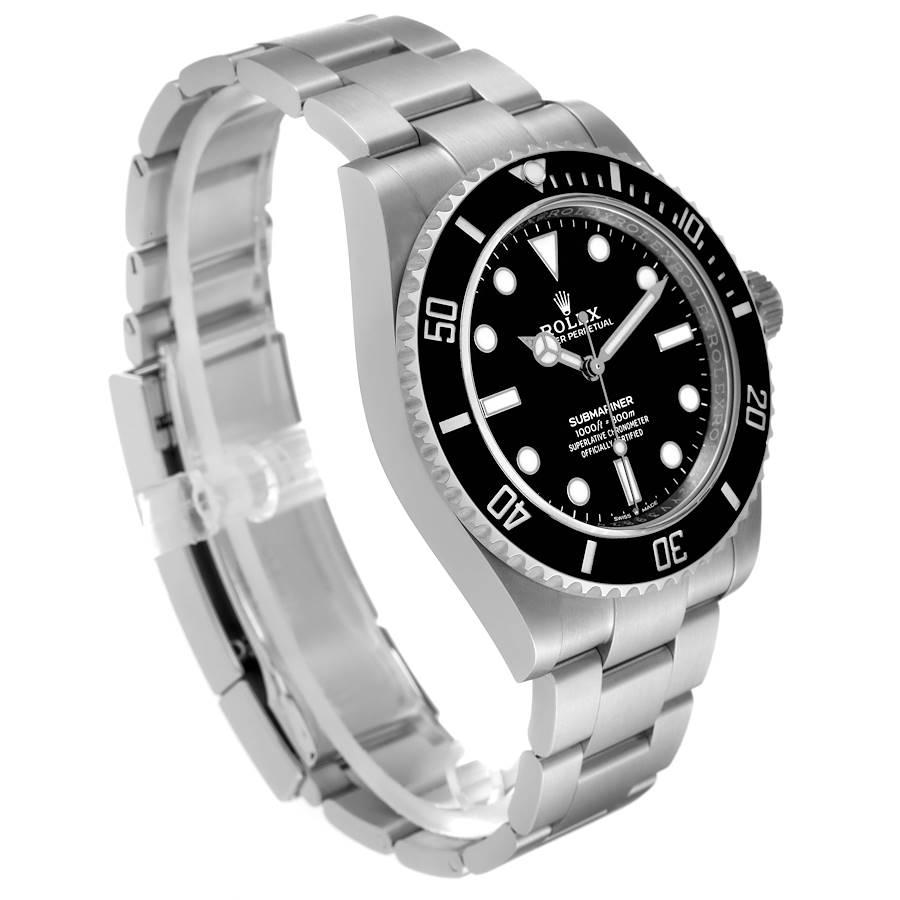 Rolex Montre Submariner non-Date en acier avec lunette en céramique pour hommes 124060 Boîte Card Excellent état - En vente à Atlanta, GA