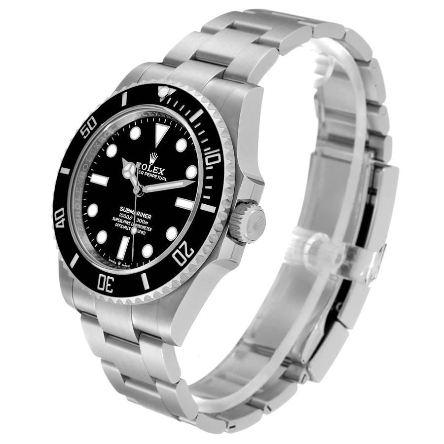 Rolex Montre Submariner non-Date en acier avec lunette en céramique pour hommes 124060 Boîte Card Pour hommes en vente