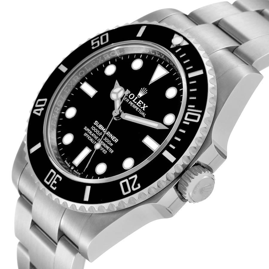 Rolex Montre Submariner non-Date en acier avec lunette en céramique pour hommes 124060 Boîte Card en vente 1