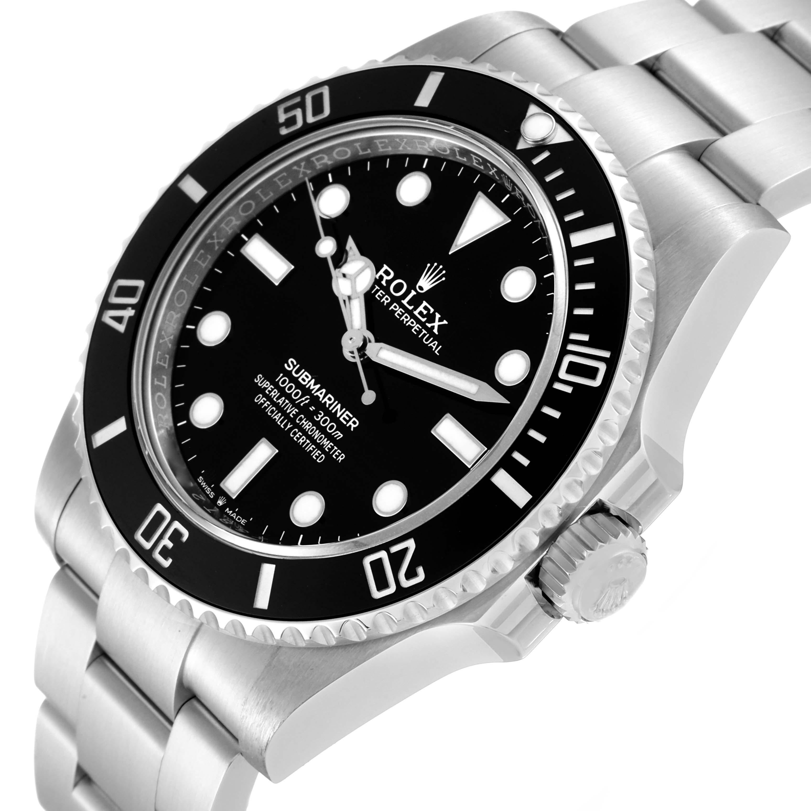 Rolex Submariner Non-Date Ceramic Bezel Steel Mens Watch 124060 Box Card 1