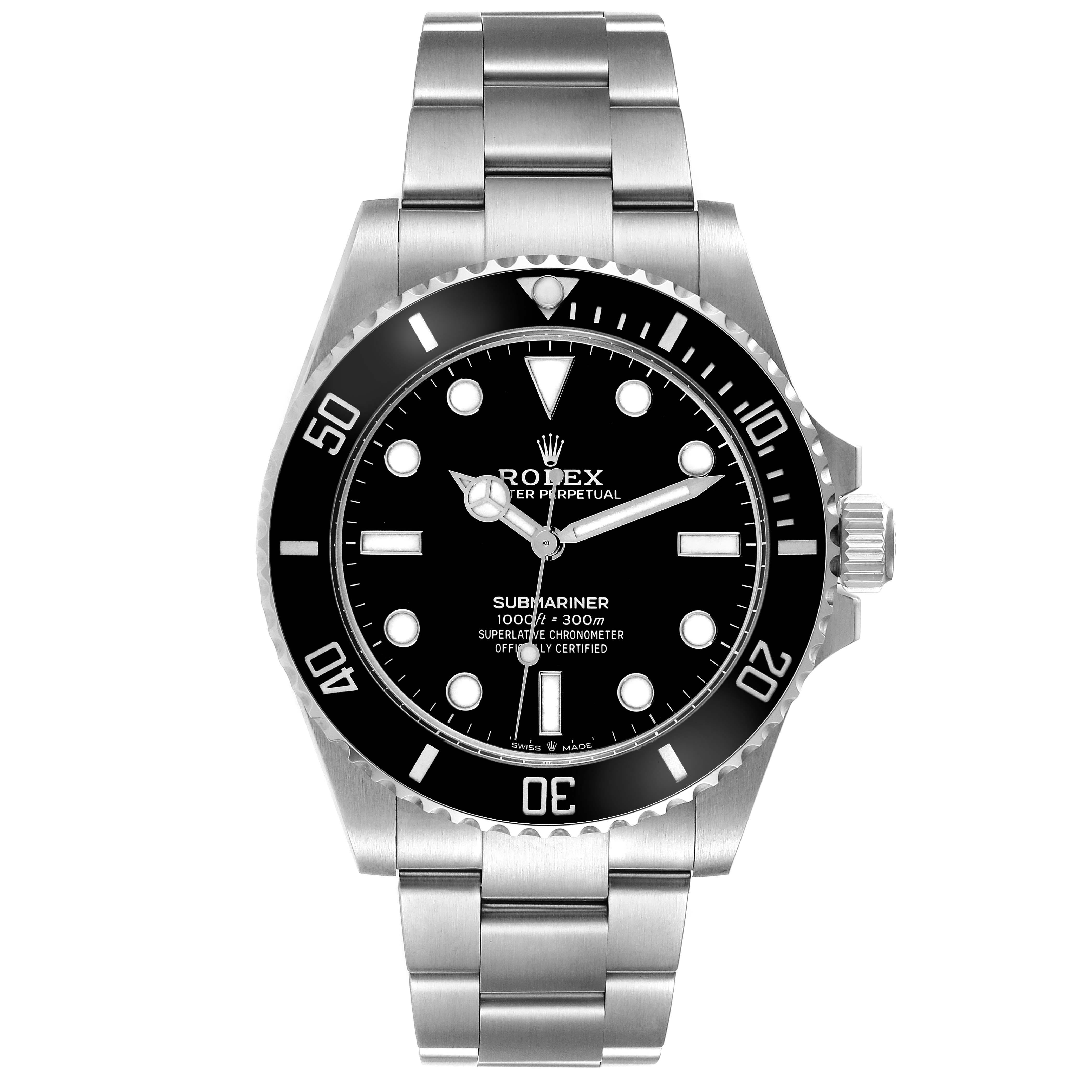 Rolex Submariner Non-Date Ceramic Bezel Steel Mens Watch 124060 Box Card 2