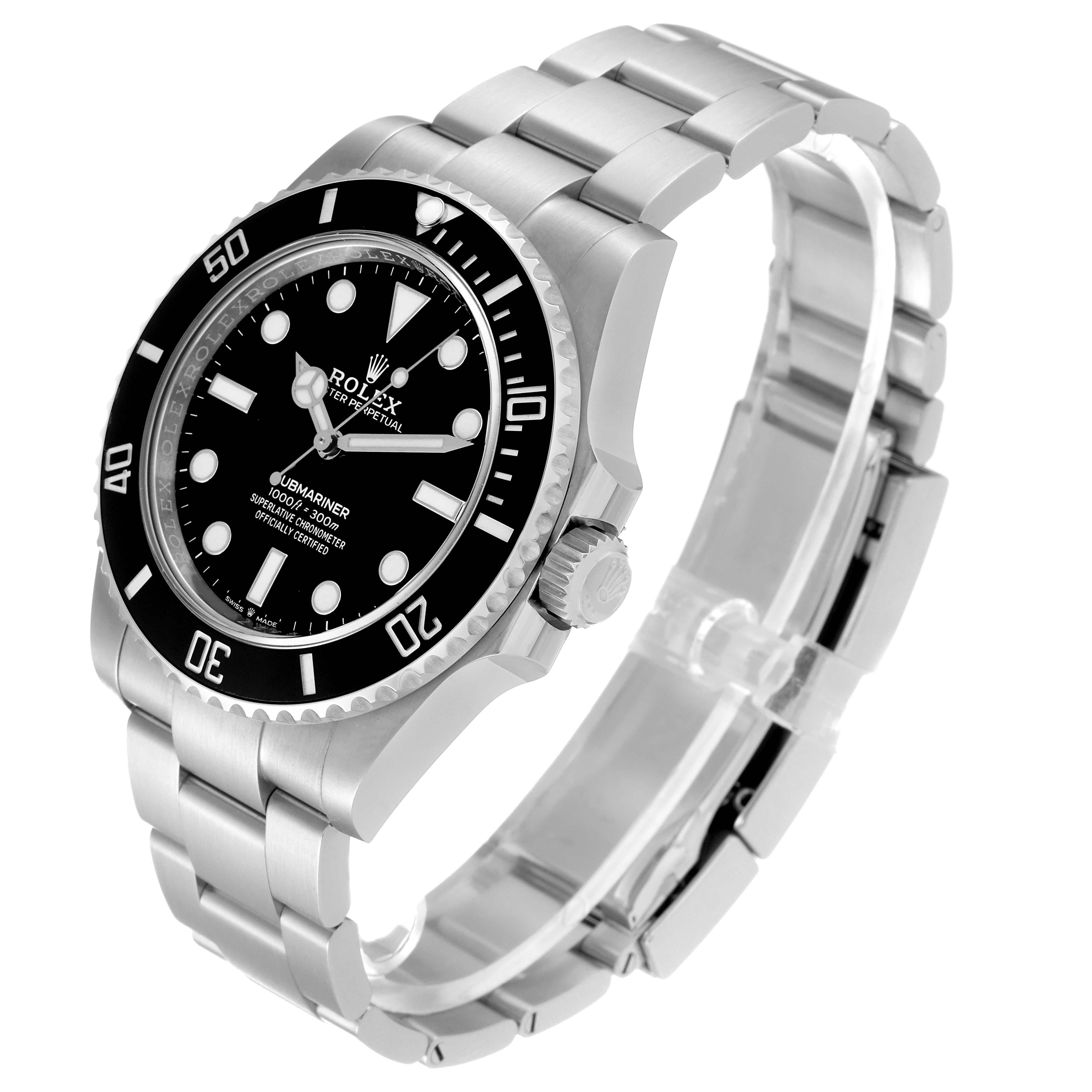 Rolex Submariner Non-Date Ceramic Bezel Steel Mens Watch 124060 Box Card 2
