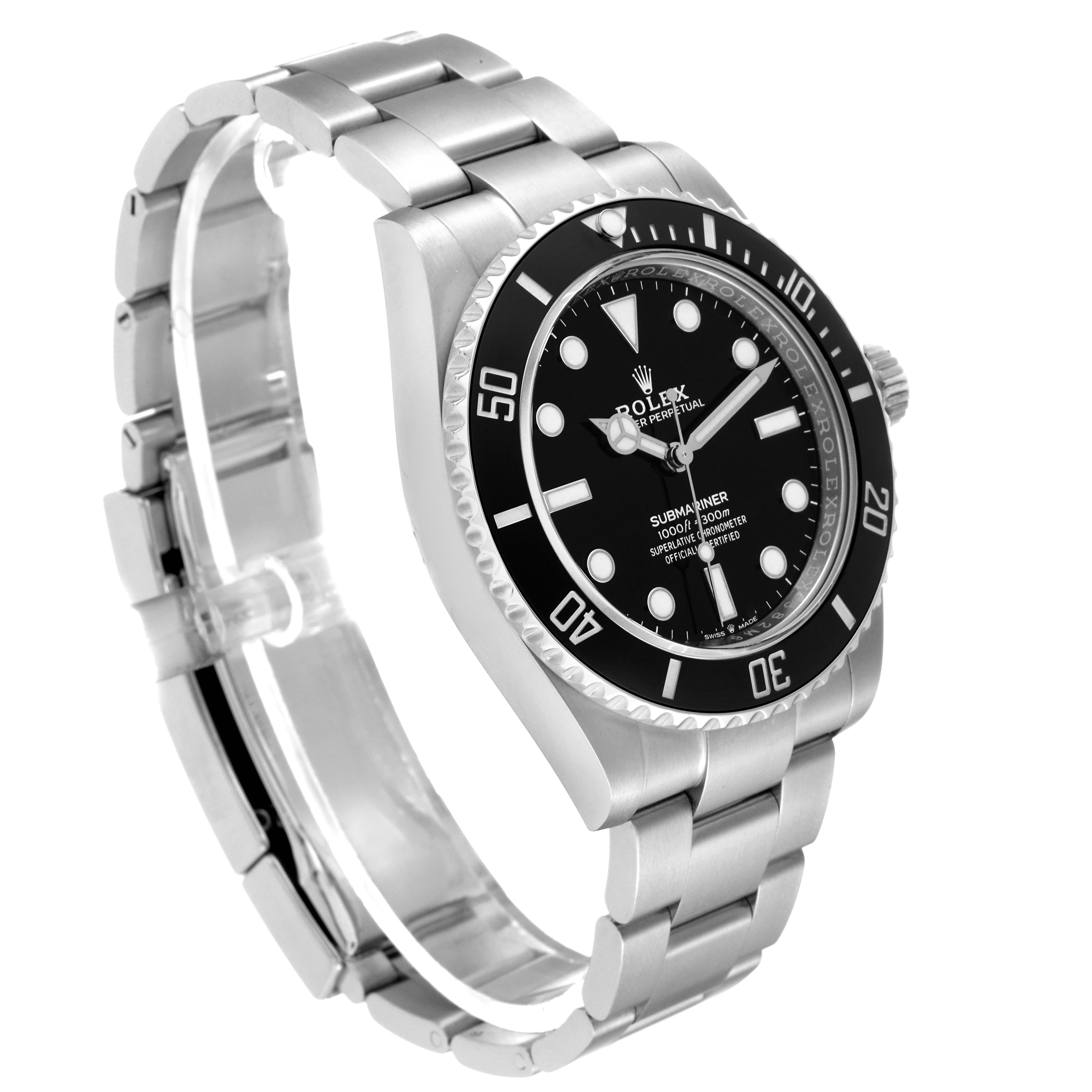 Rolex Submariner Non-Date Ceramic Bezel Steel Mens Watch 124060 Box Card 4
