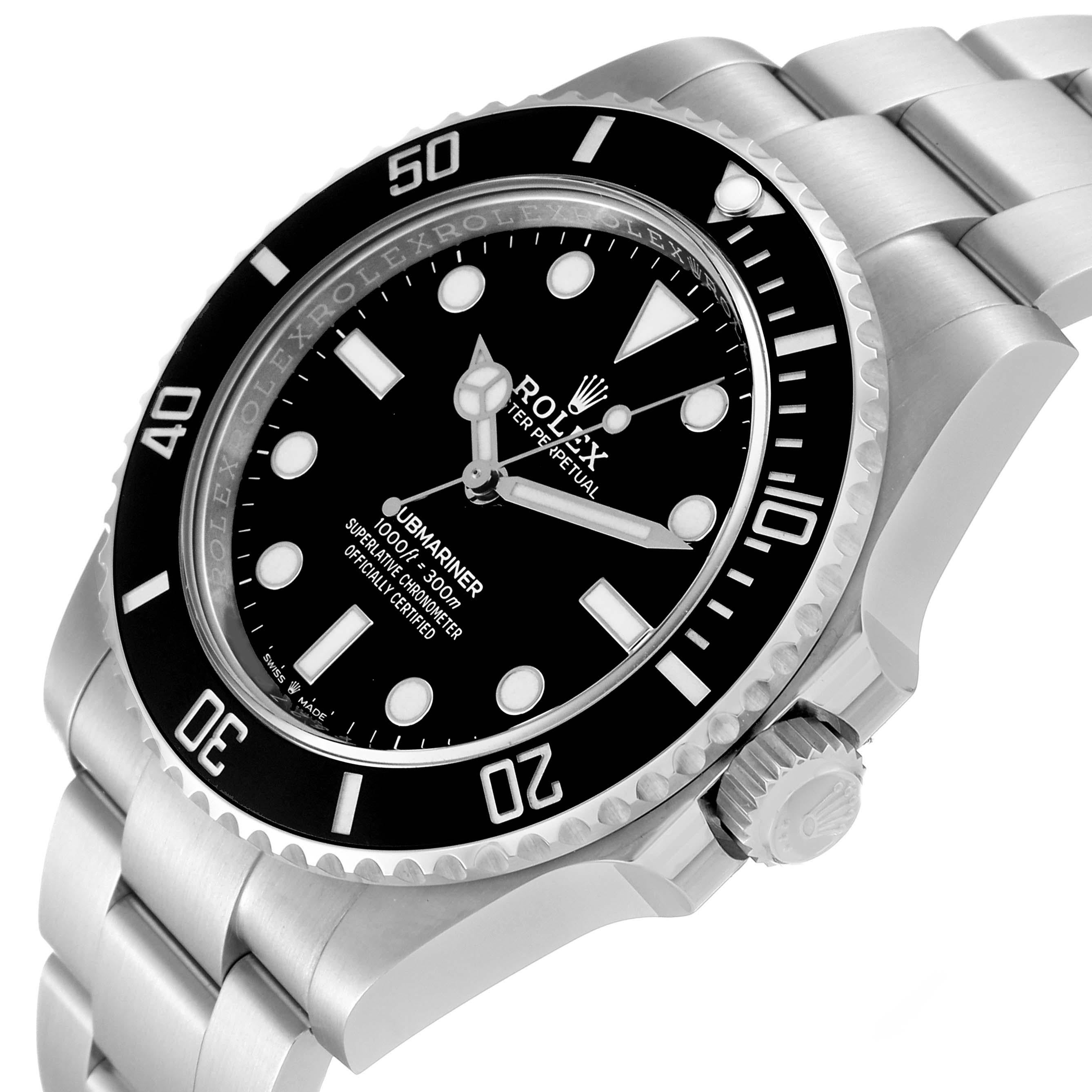 Rolex Submariner Non-Date Ceramic Bezel Steel Mens Watch 124060 Box Card 4