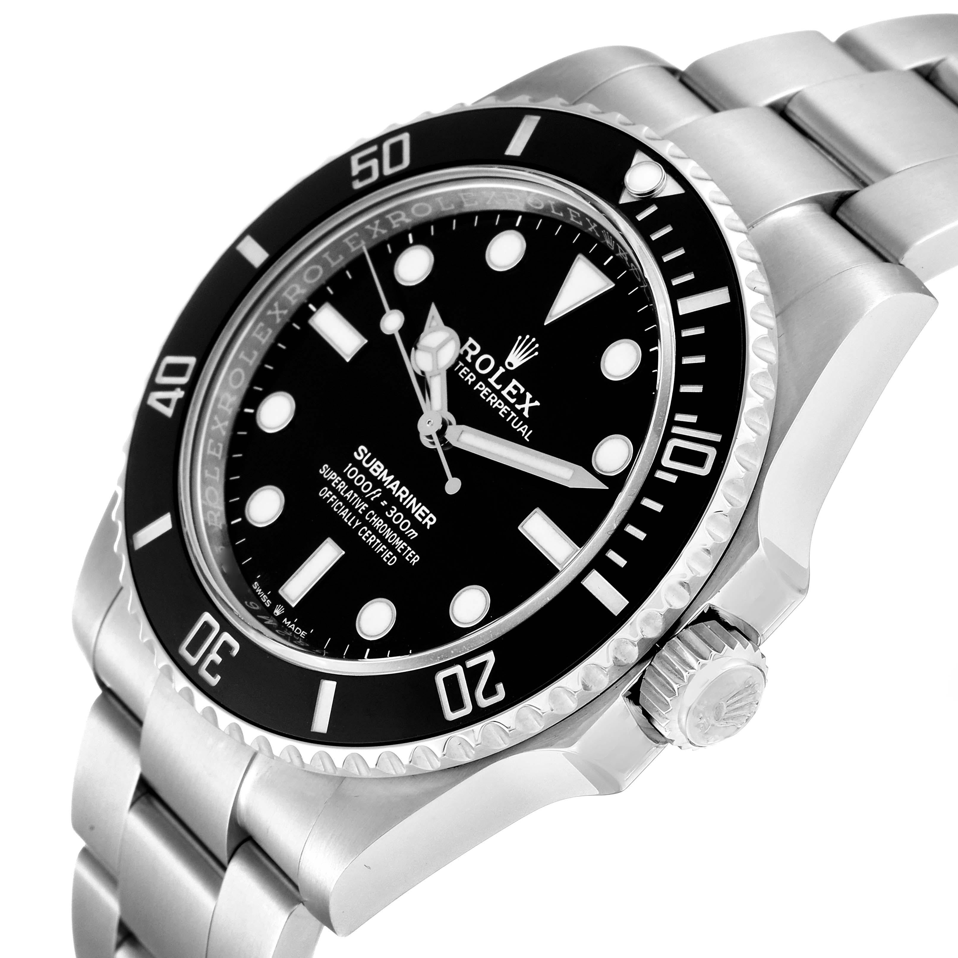 Rolex Submariner Non-Date Ceramic Bezel Steel Mens Watch 124060 Box Card 5