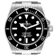 Rolex Submariner Non-Date Ceramic Bezel Steel Mens Watch 124060 Box Card