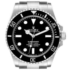 Rolex Submariner Non-Date Ceramic Bezel Steel Mens Watch 124060 Box Card