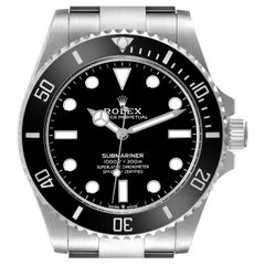 Rolex Submariner Non-Date Ceramic Bezel Steel Mens Watch 124060 Box Card