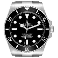 Rolex Submariner Non-Date Ceramic Bezel Steel Mens Watch 124060 Box Card