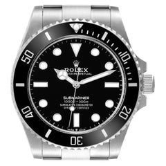 Rolex Submariner Non-Date Ceramic Bezel Steel Mens Watch 124060 Box Card